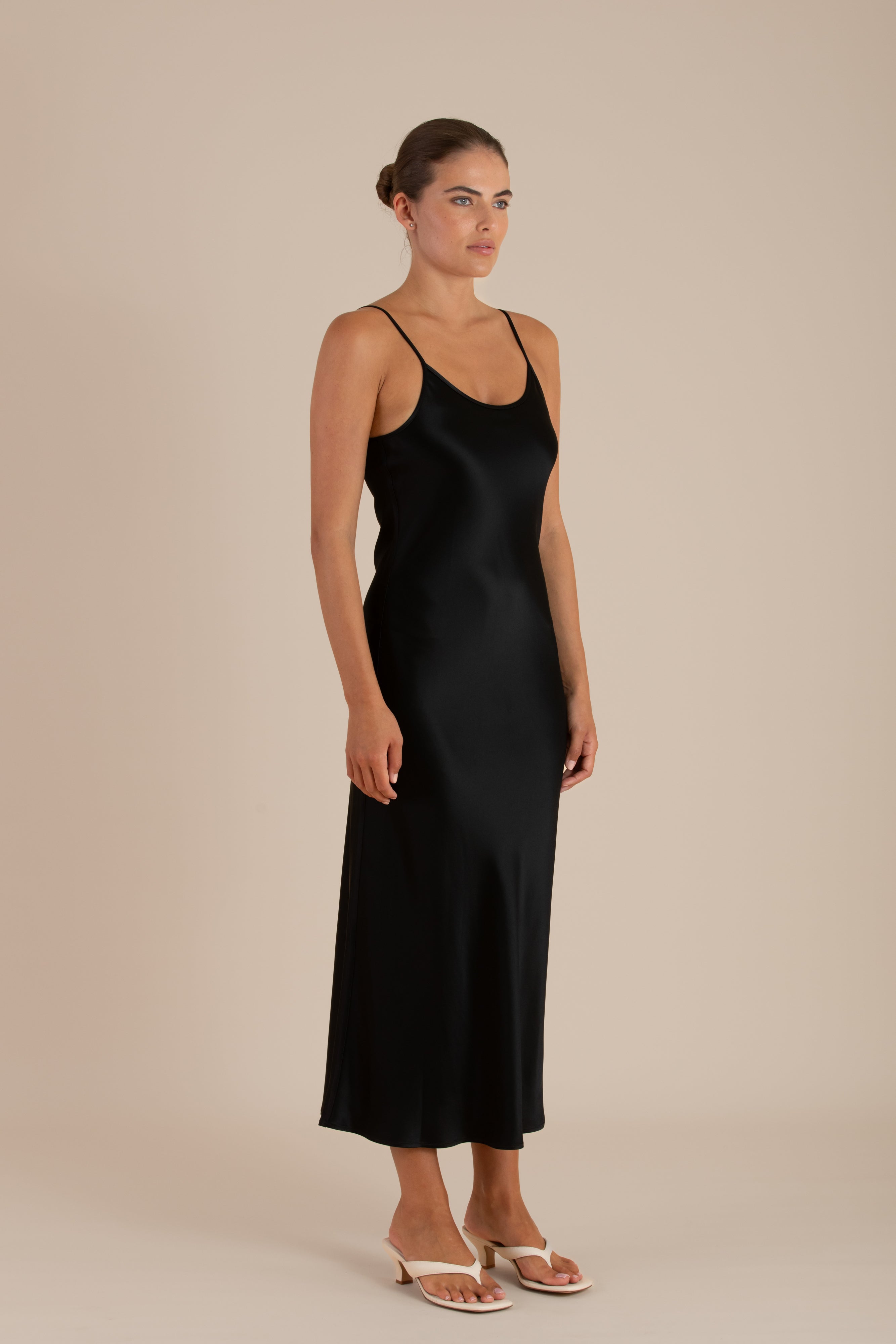 The Nora Slip Dress | Black $350