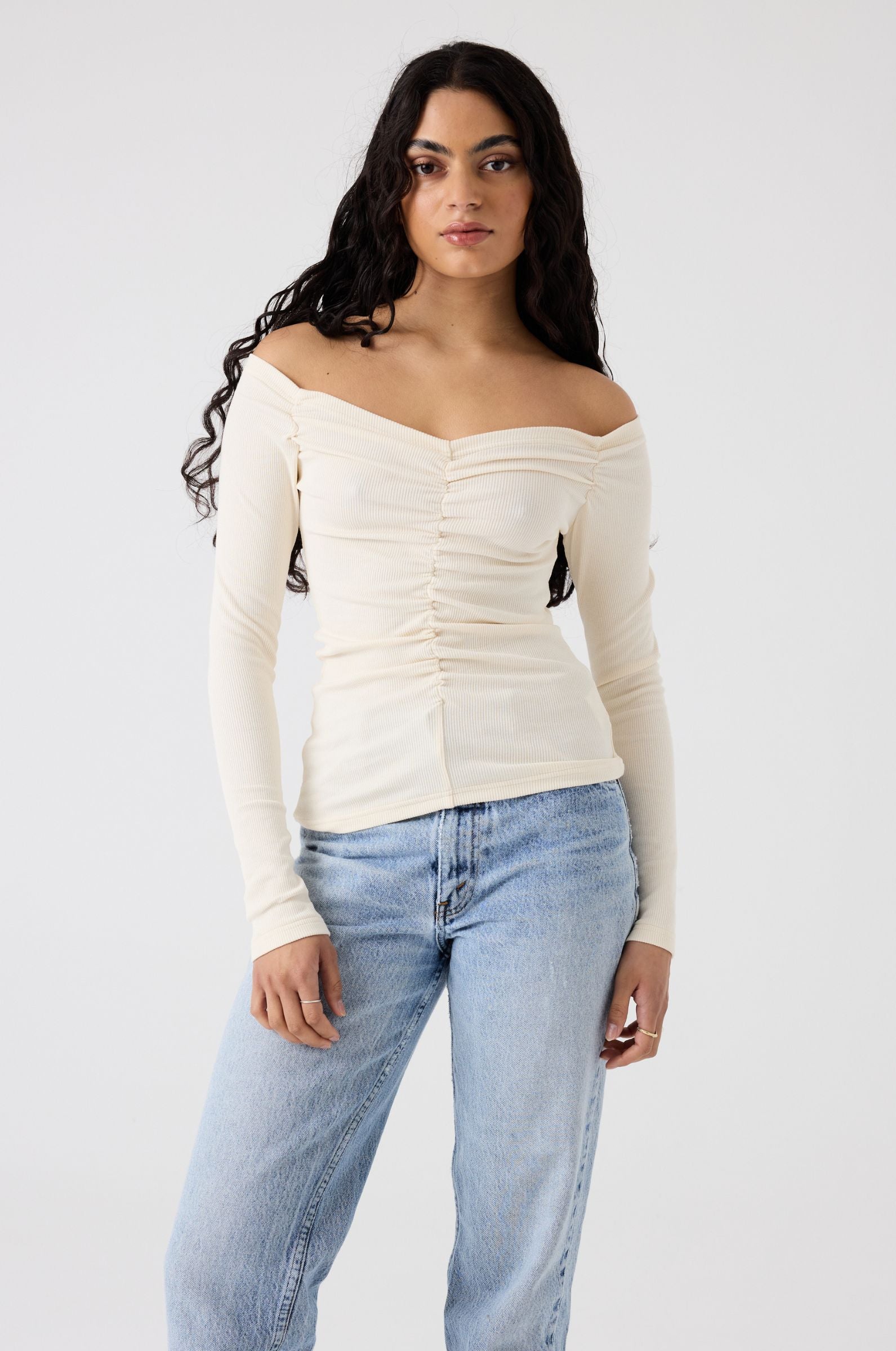 Luella Long Sleeve Top | Vanilla Rib $209