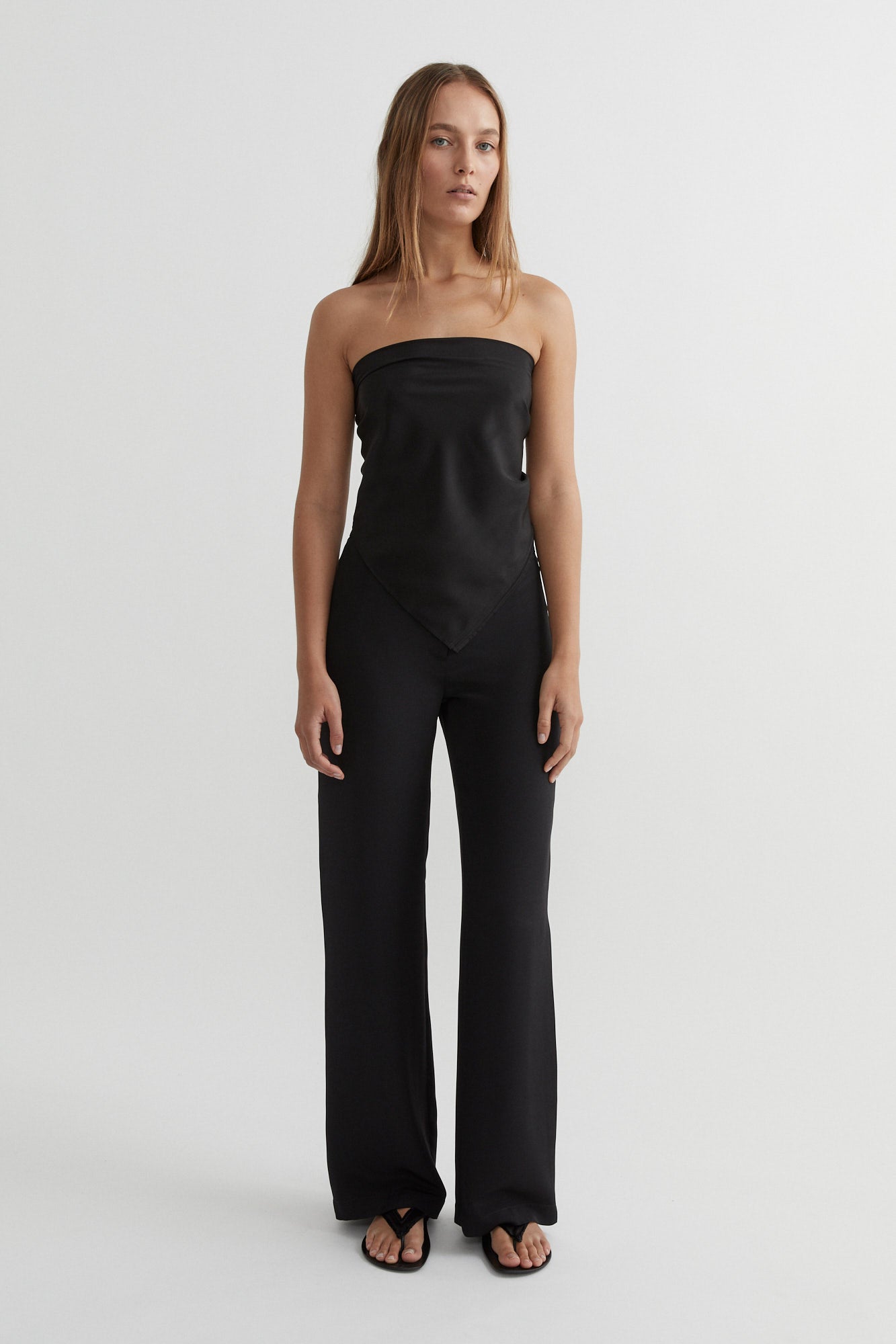 Silk Scarf Top | Black $220