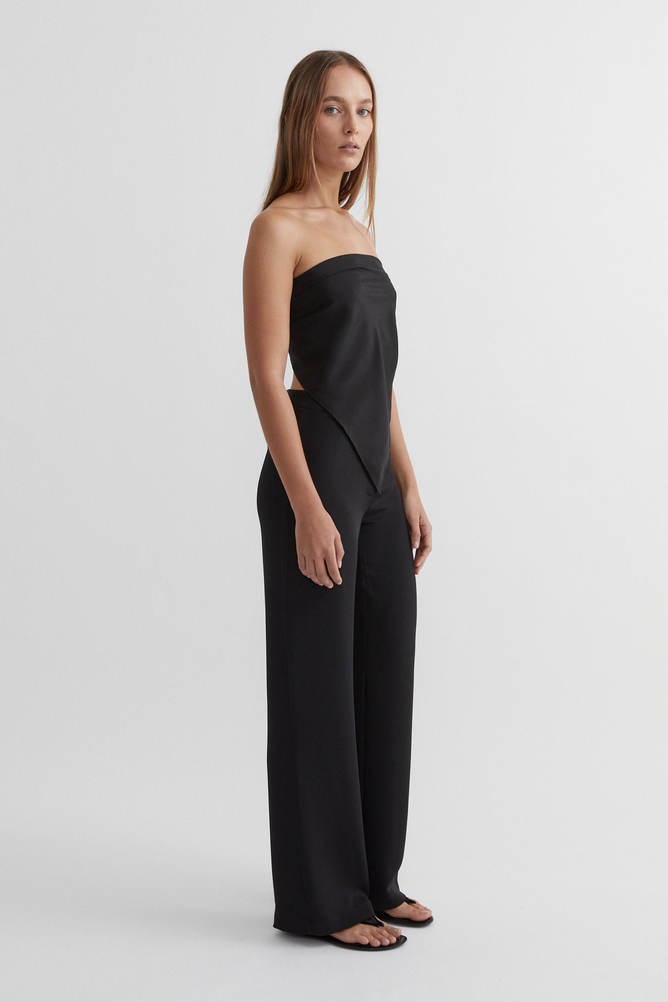 Silk Scarf Top | Black $220