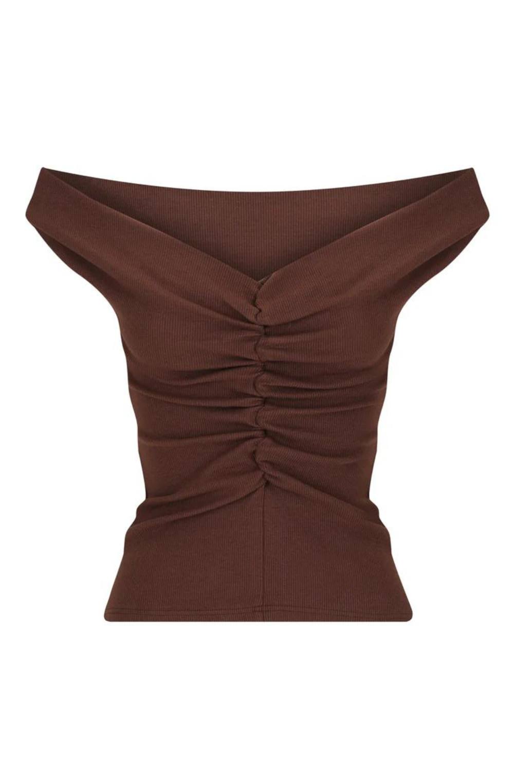 Niveah Tee | Chocolate Rib $180