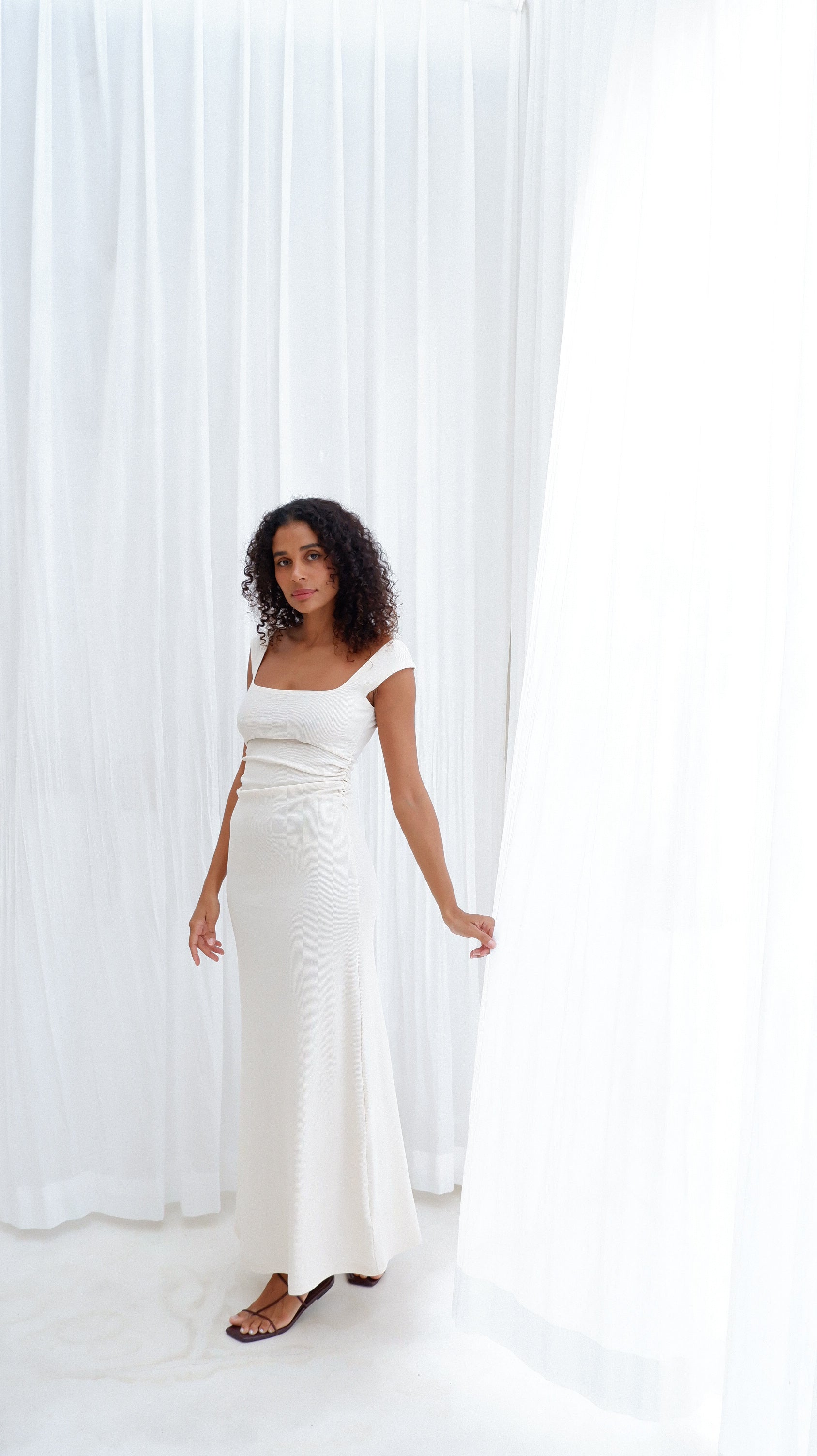 Naia Tank Dress | Vanilla Rib $290