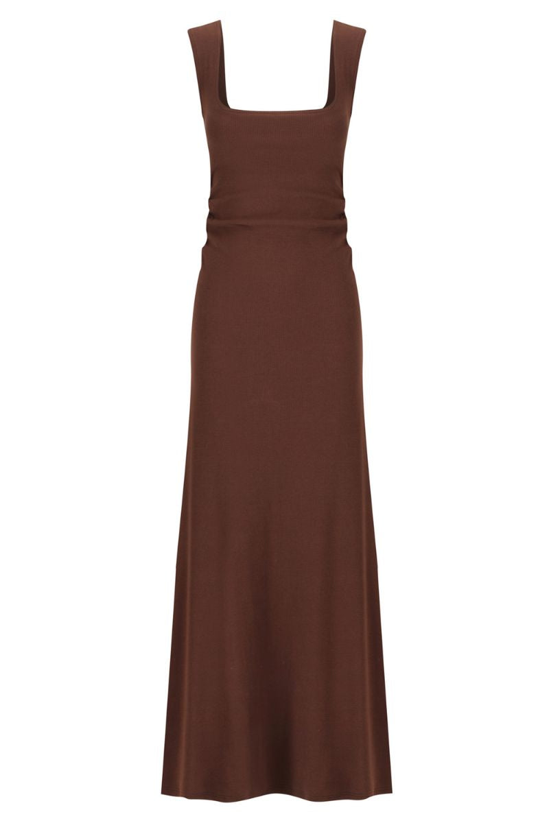 Naia Tank Dress | Chocolate Rib $290