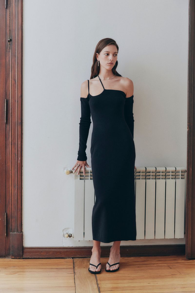 Knit Midi Dress | Black $329
