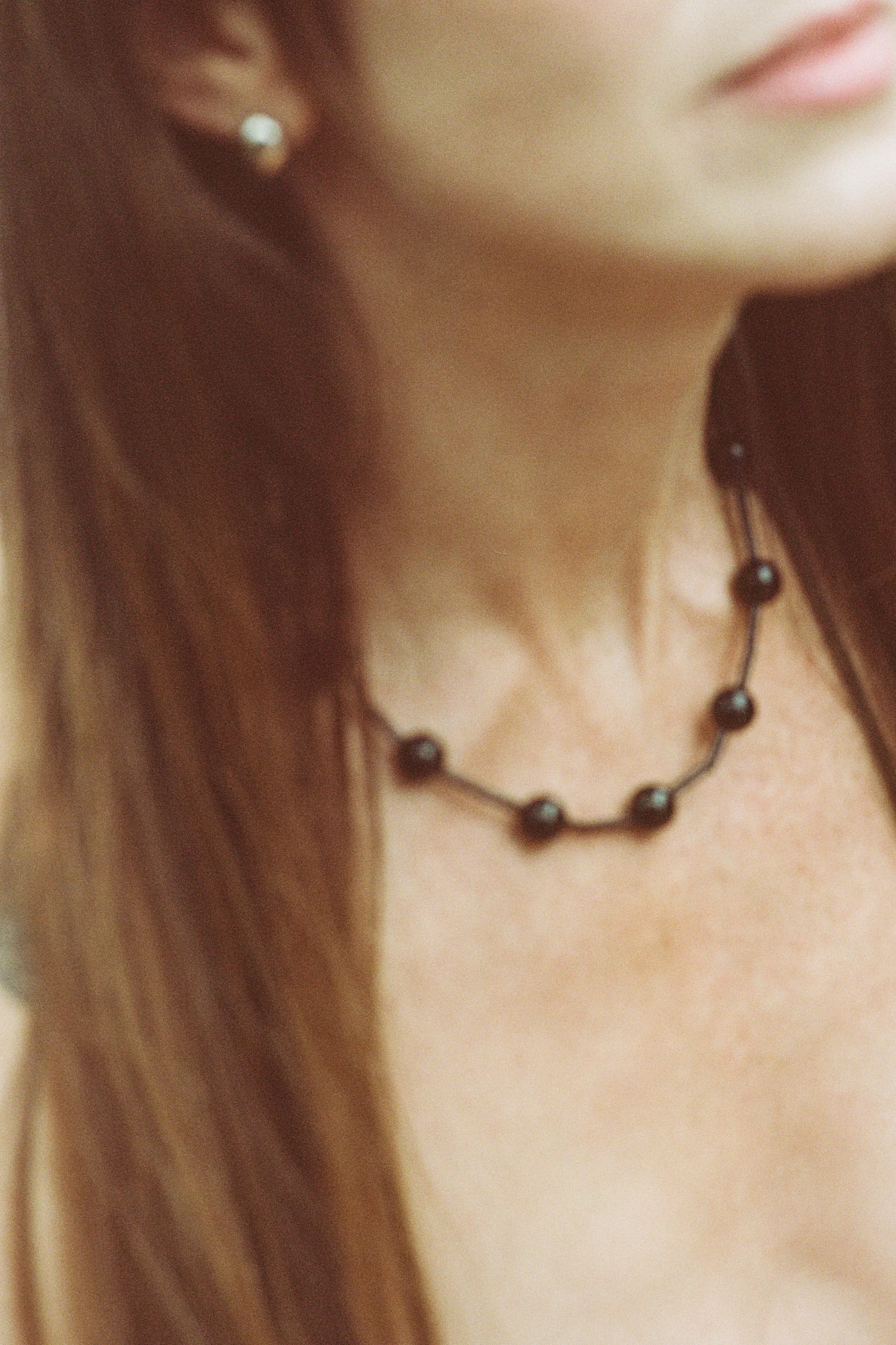 Dana Necklace | Black Agate Beads | $169