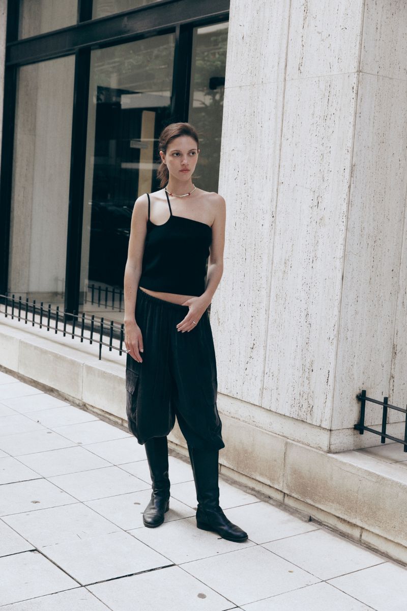 Strap Knit Top | Black $219