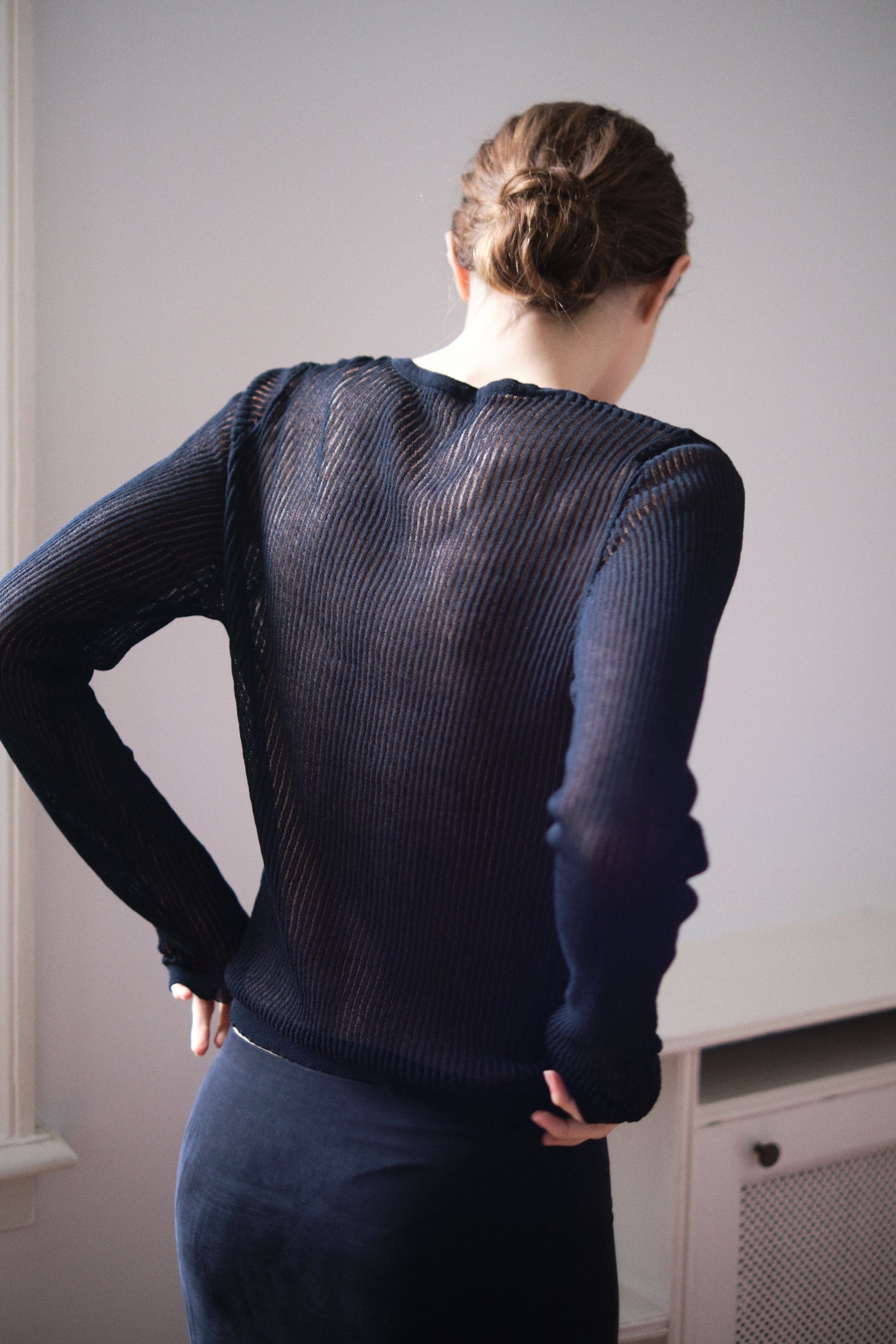 Sheer Knit Top | Black $229