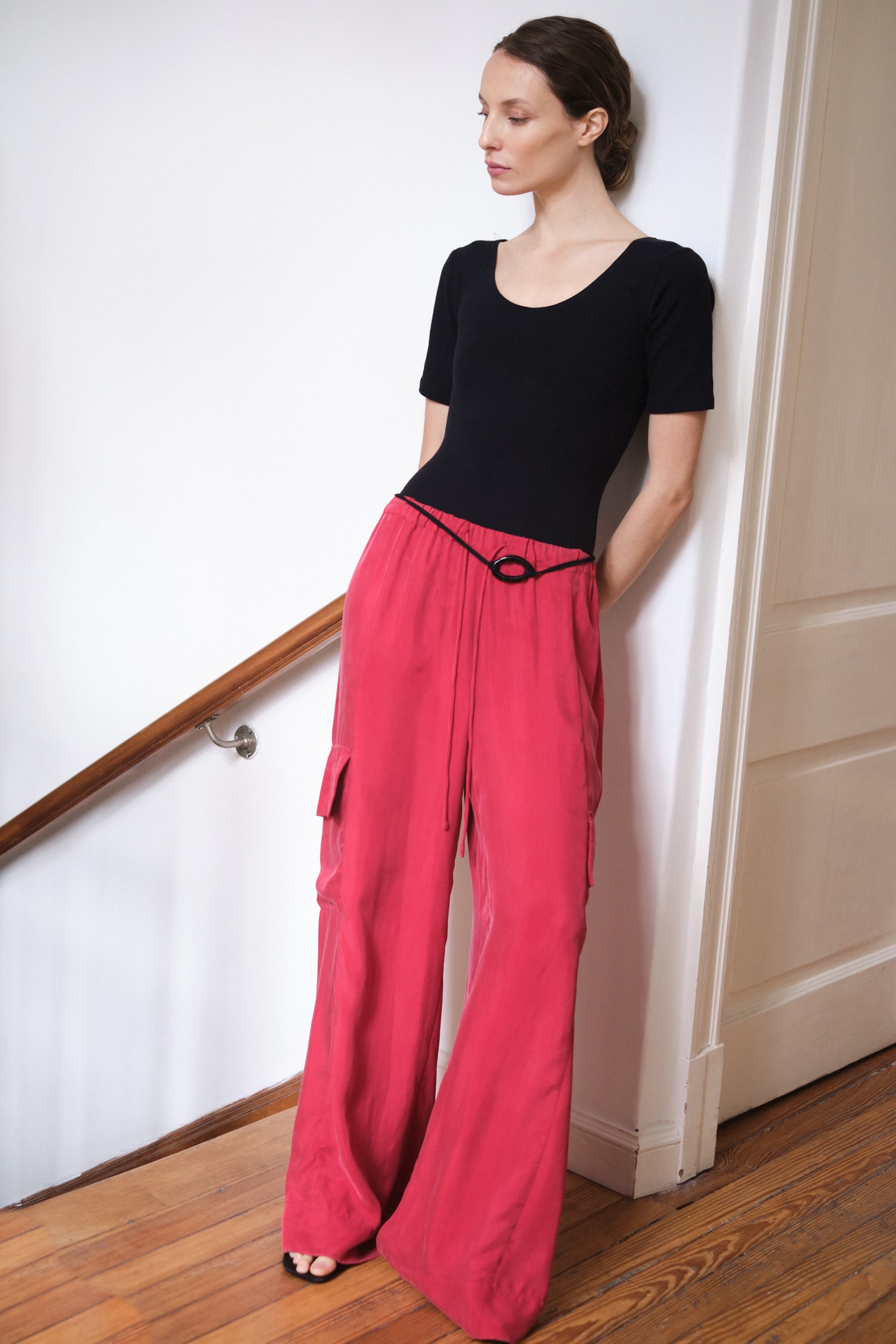 Drawstring Cargo Pant | Carmine $319