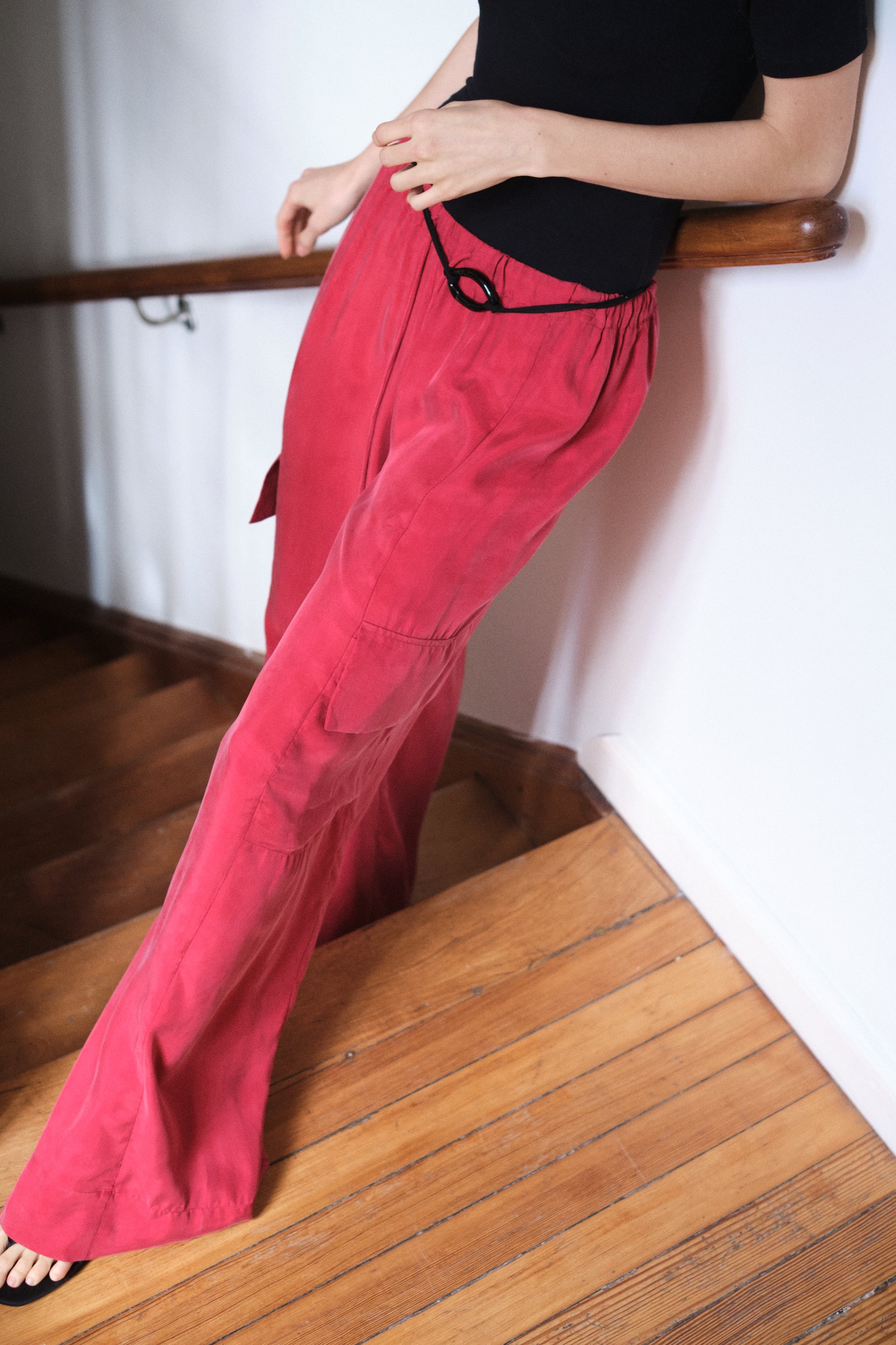 Drawstring Cargo Pant | Carmine $319