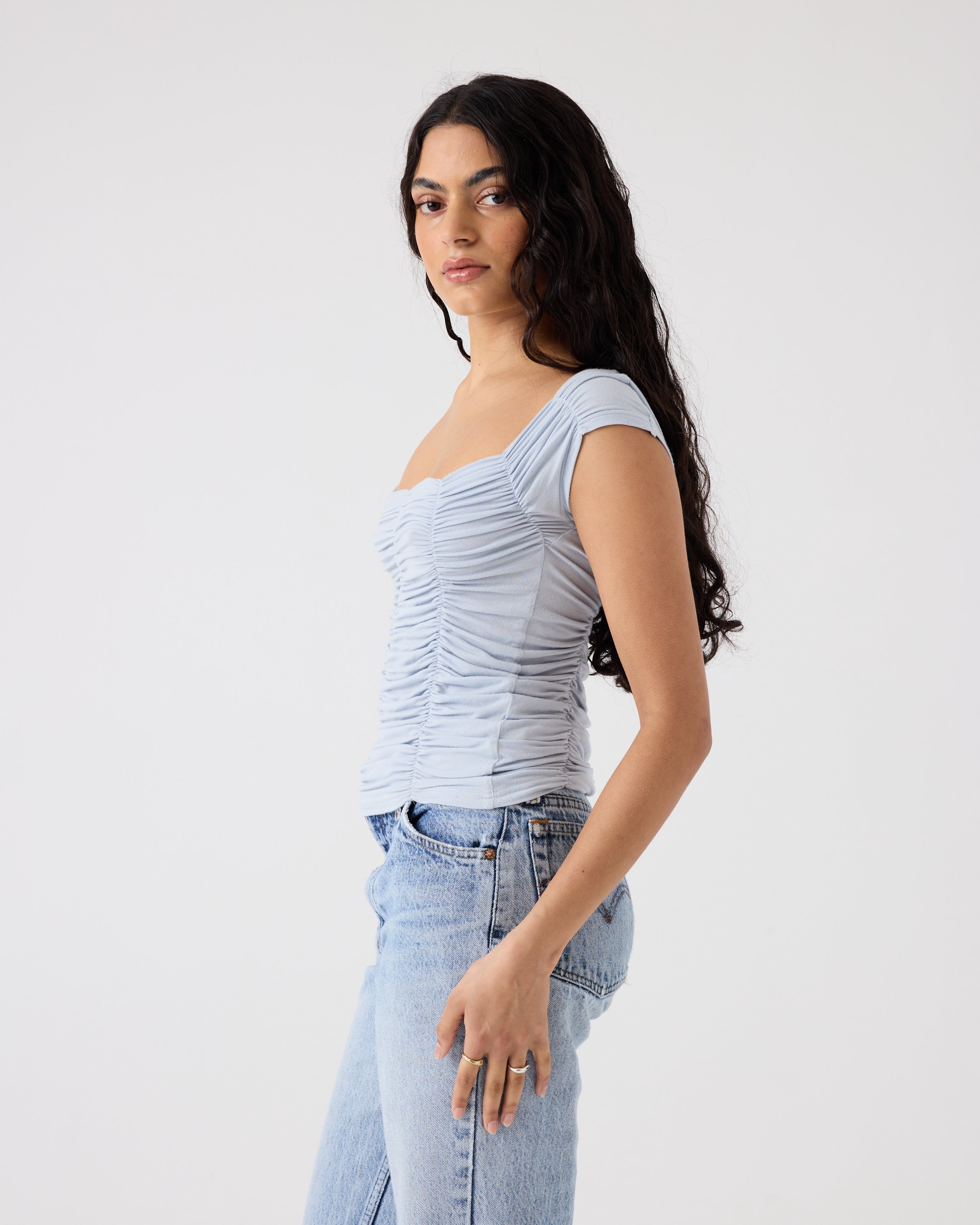 Jolene Short Sleeve Tee | Ice $235