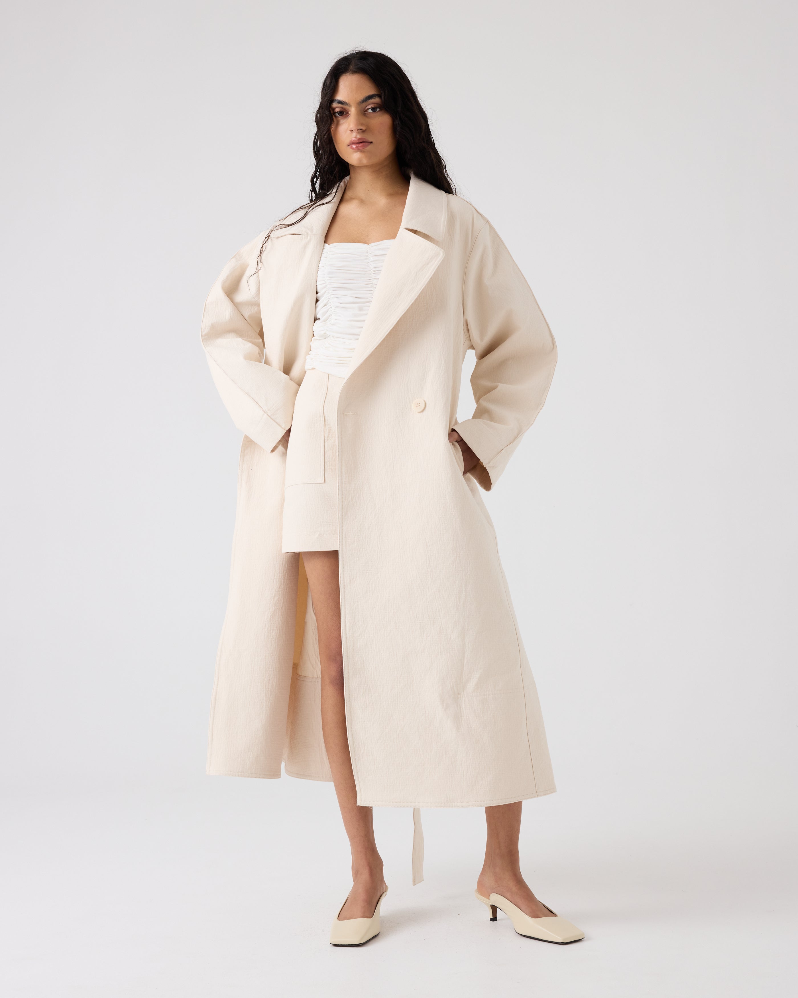Theodora Trench | Cream $850