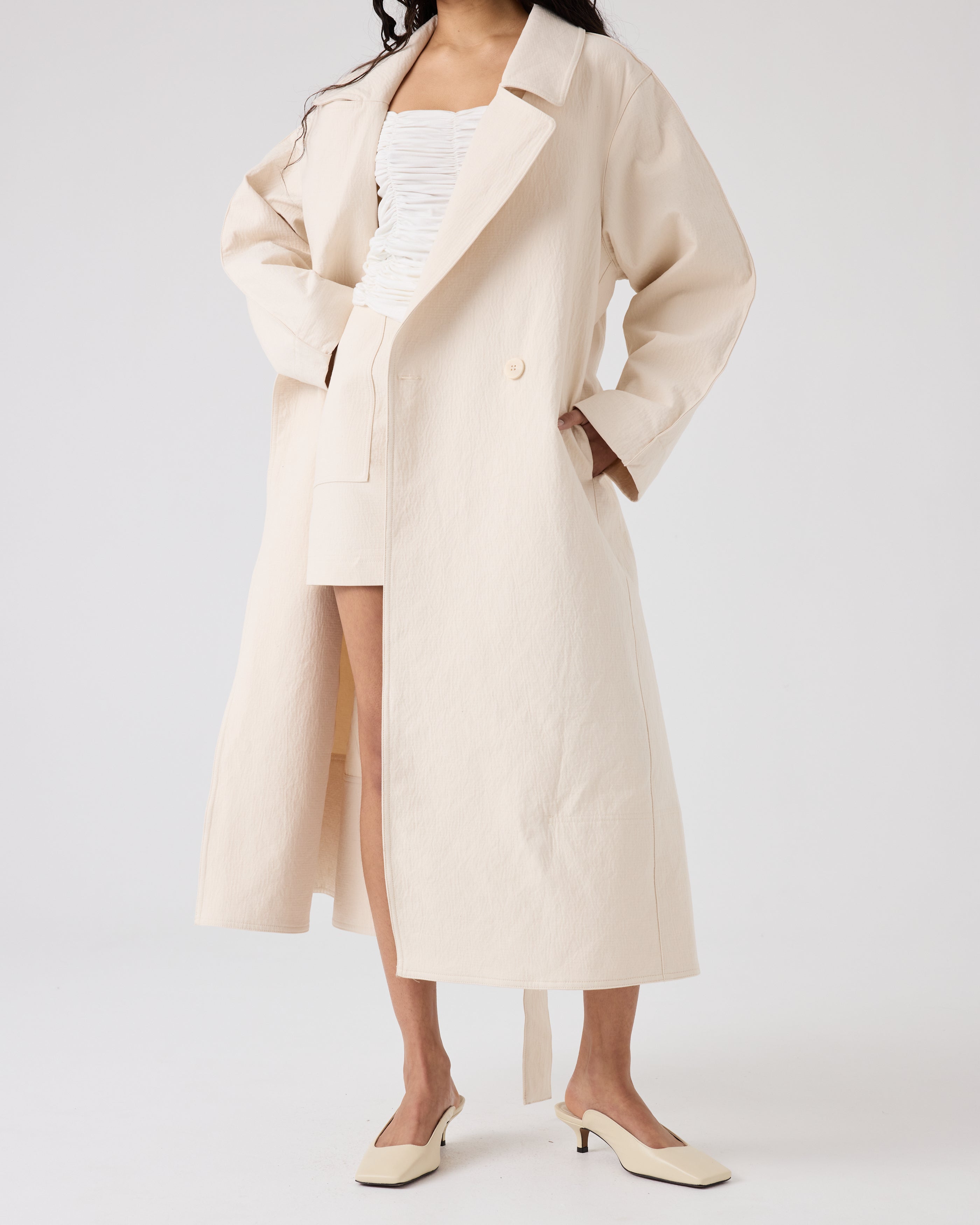 Theodora Trench | Cream $850