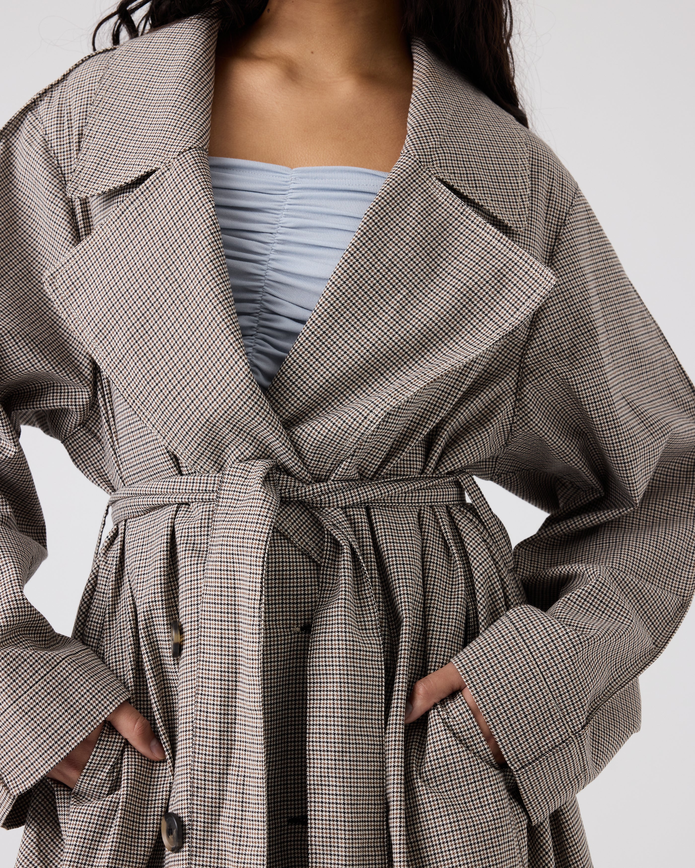 Theodora Trench | Fine Houndstooth $820