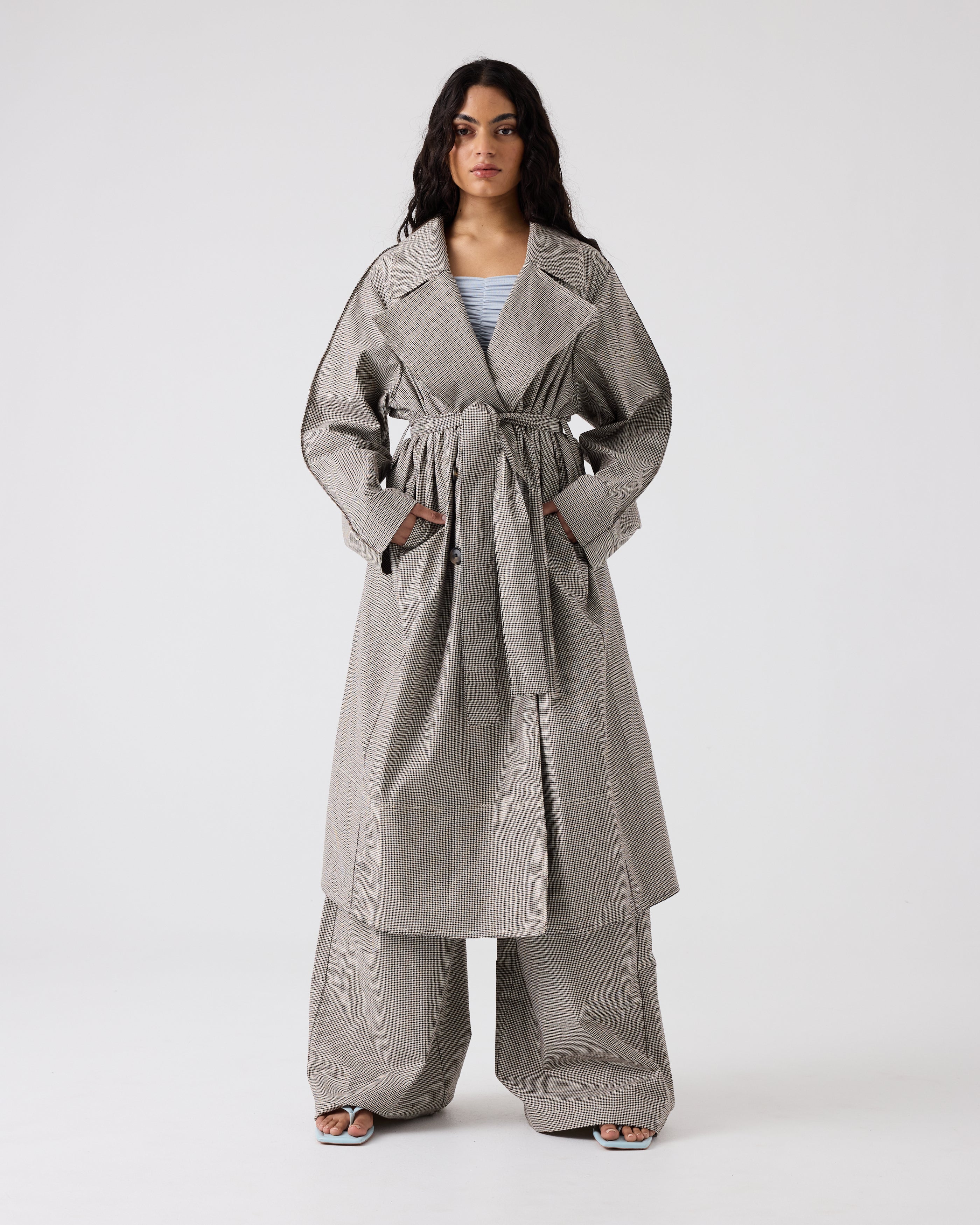 Theodora Trench | Fine Houndstooth $820