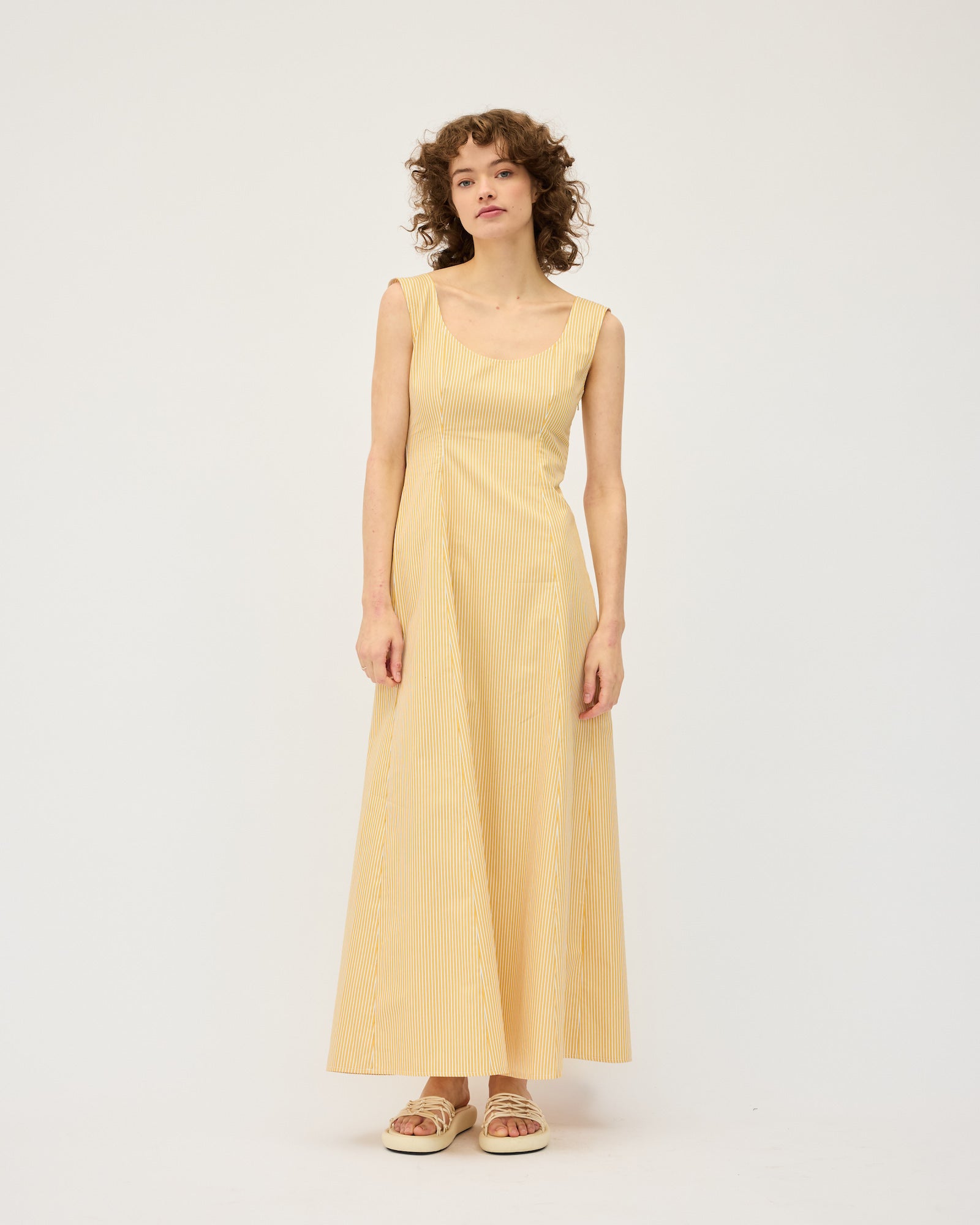 Ada Dress | Yellow Stripe $390