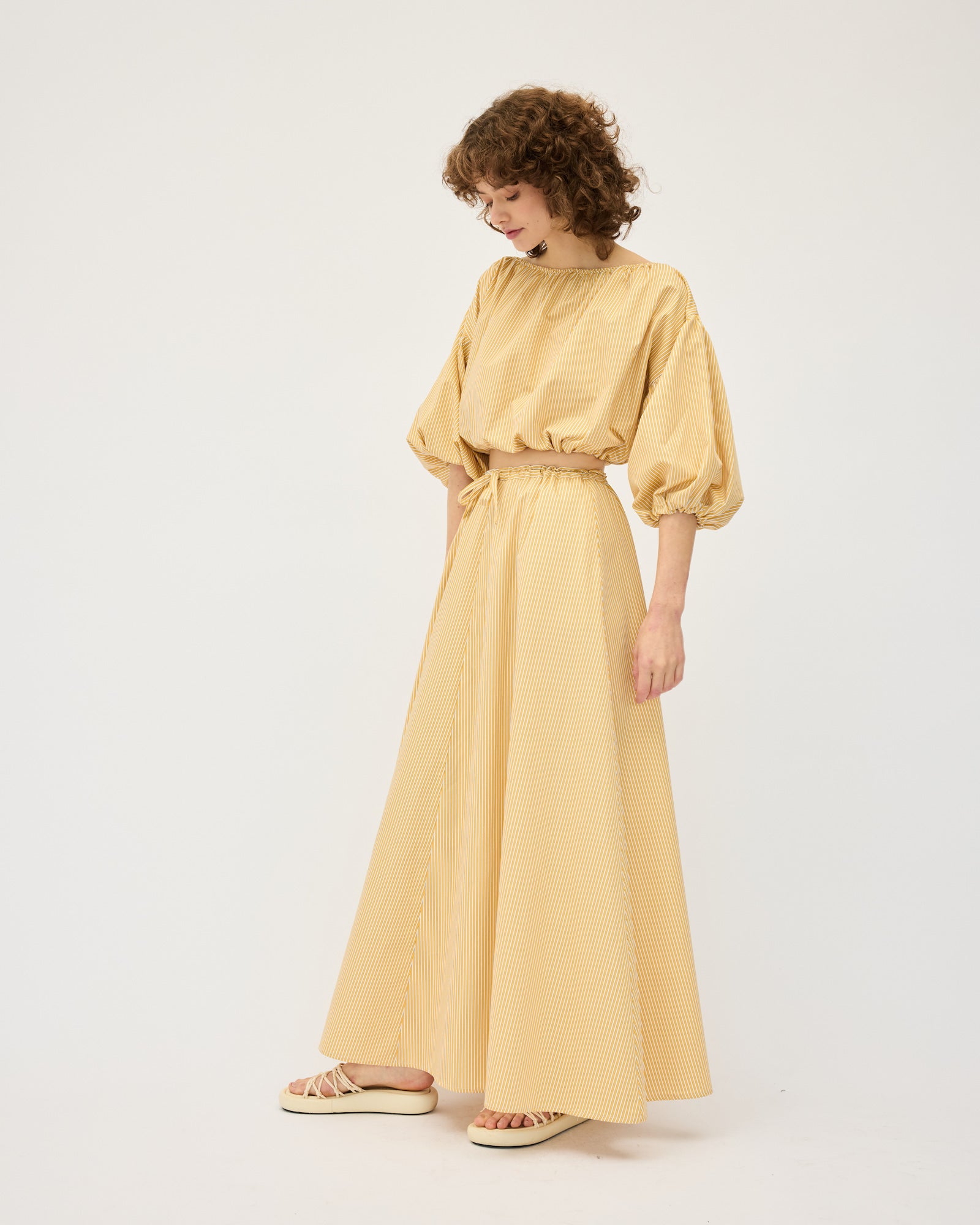 Lou Crop | Yellow Stripe $310