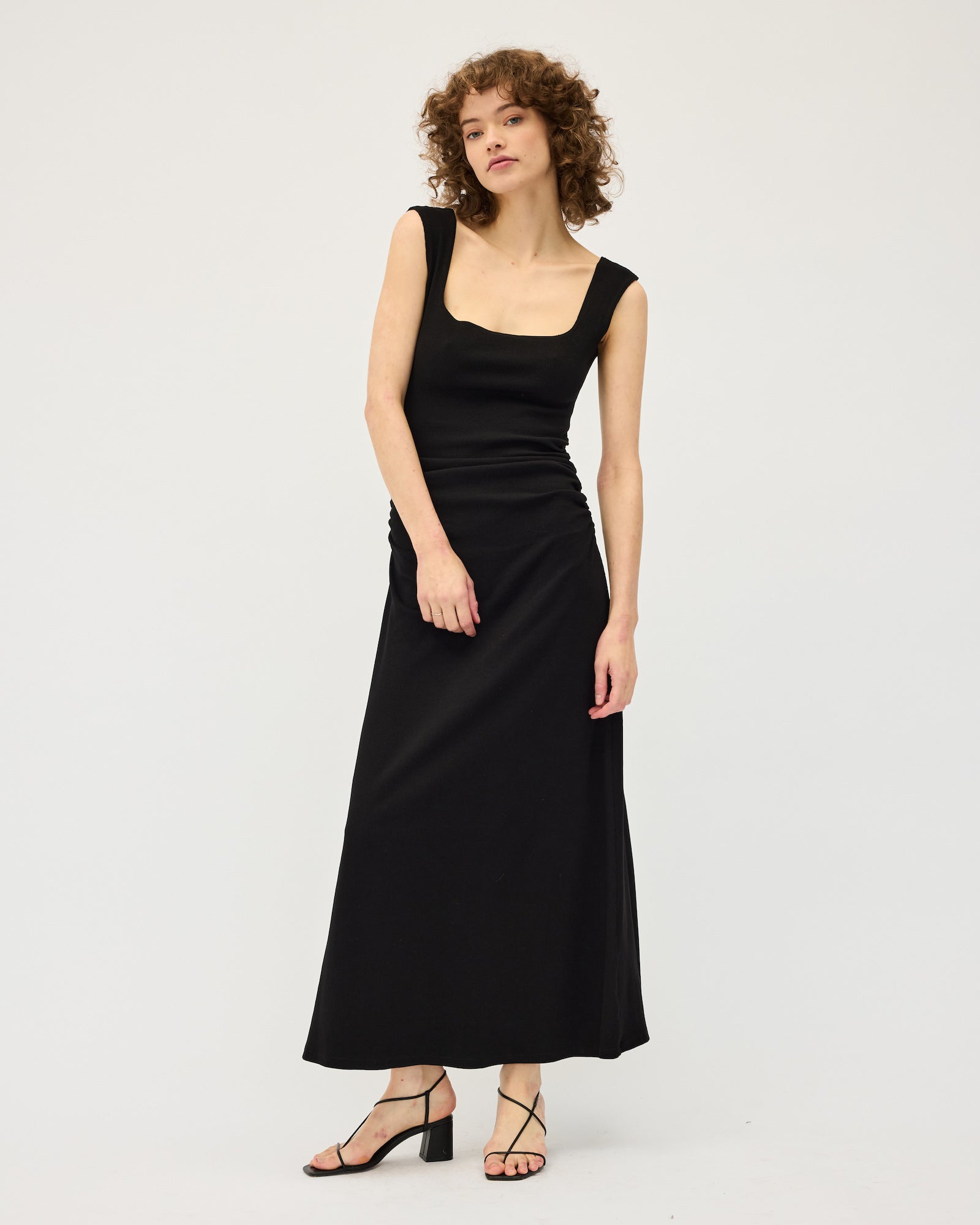 Naia Tank Dress | Black Rib $290
