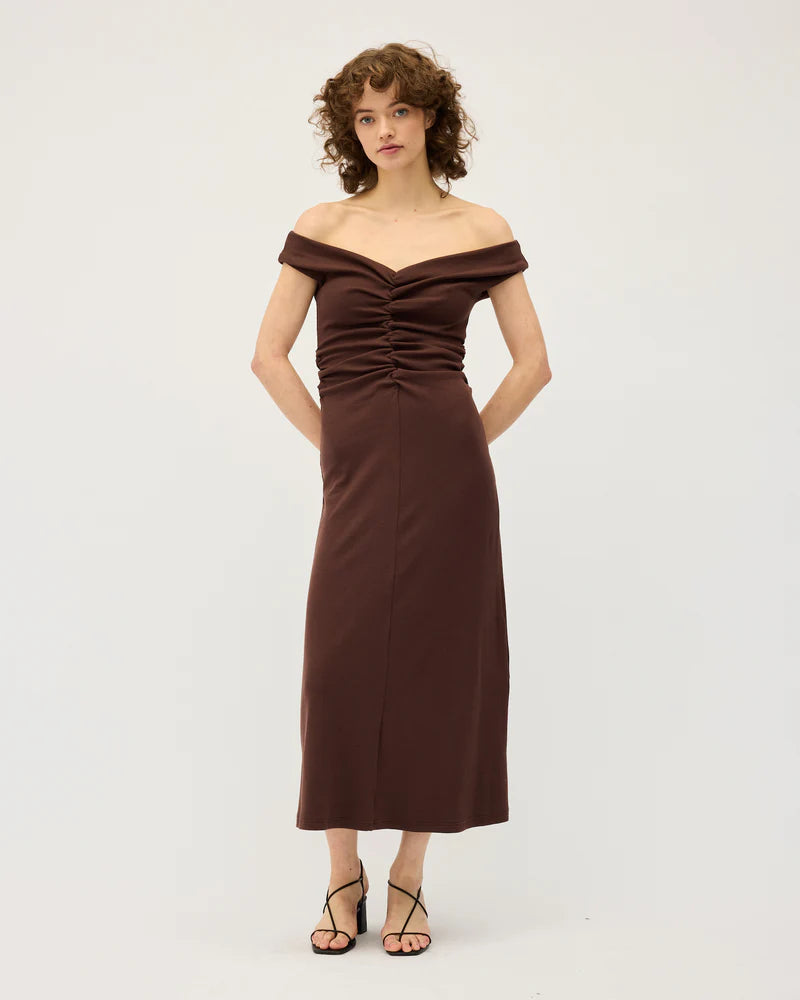 Niveah Dress | Chocolate Rib $340
