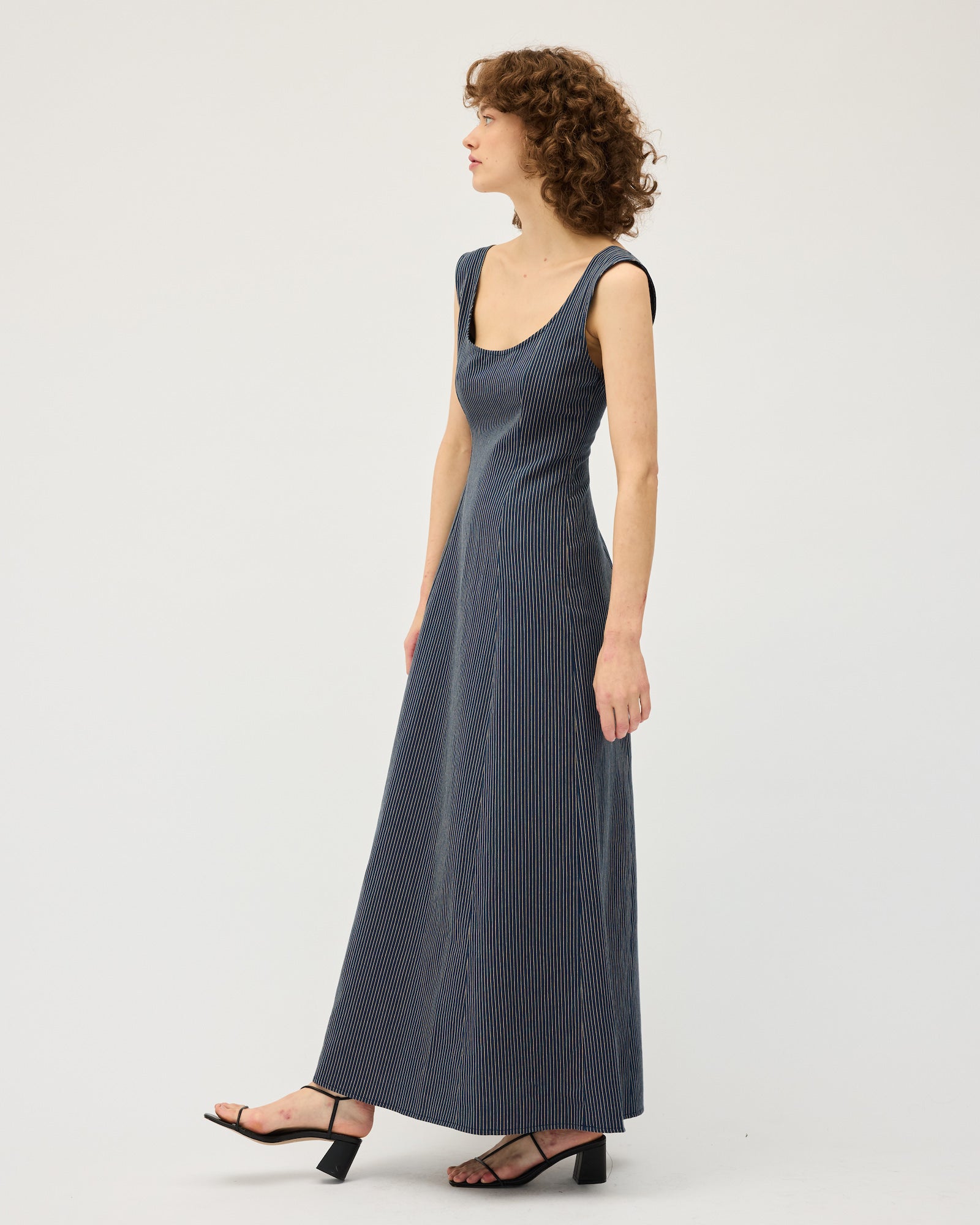 Ada Dress | Navy Stripe | $390