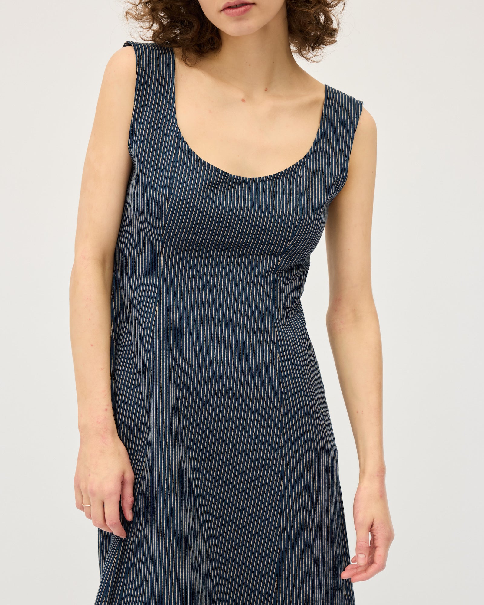 Ada Dress | Navy Stripe | $390