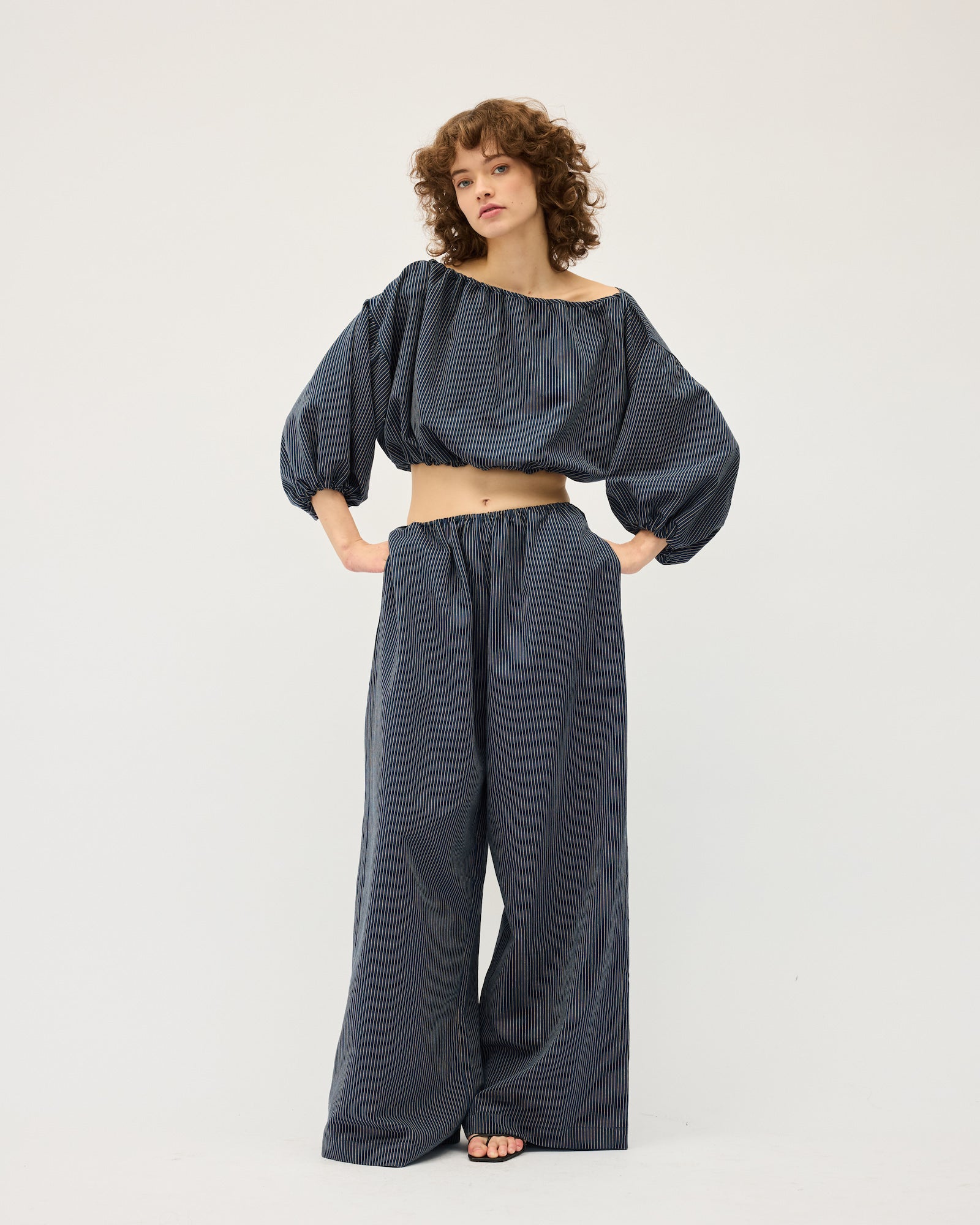 Lou Crop | Navy Stripe $310