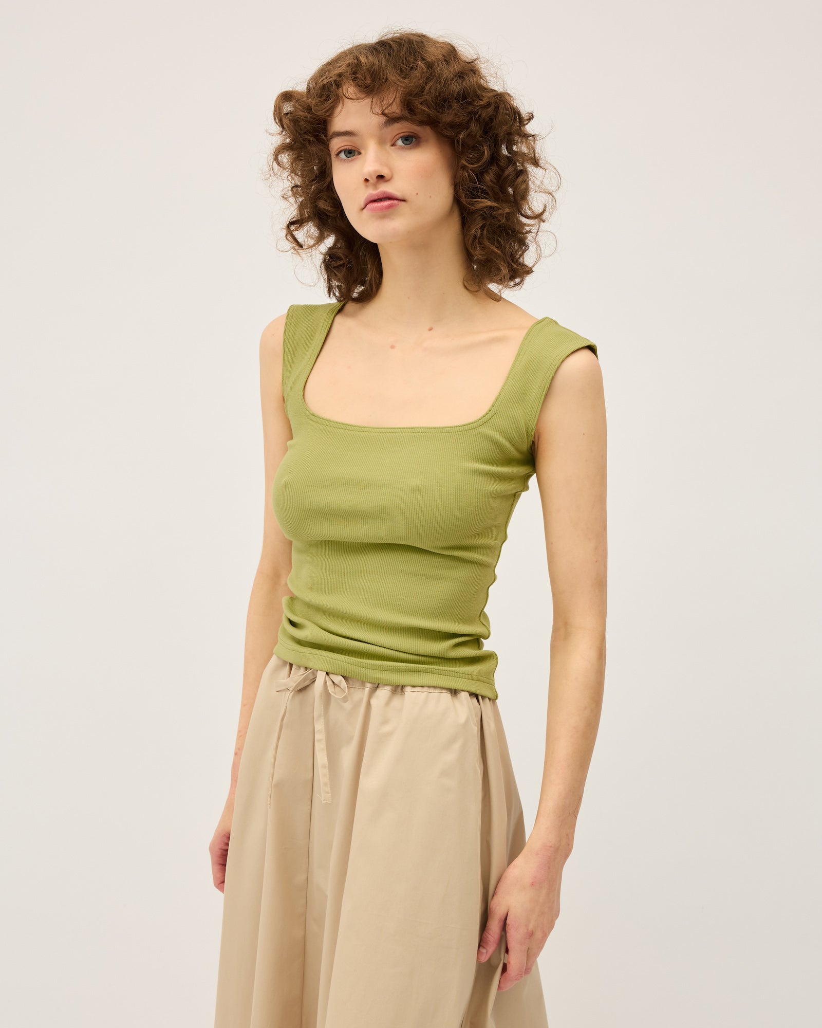 Naia Tank (Rib) | Avocado $120