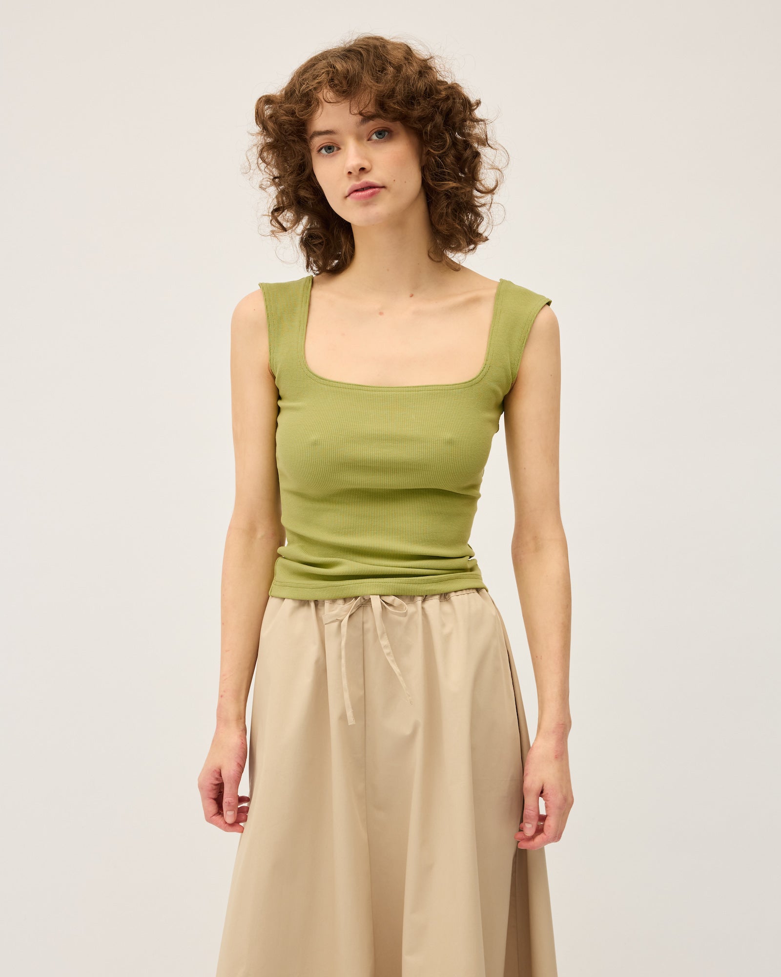 Naia Tank (Rib) | Avocado $120