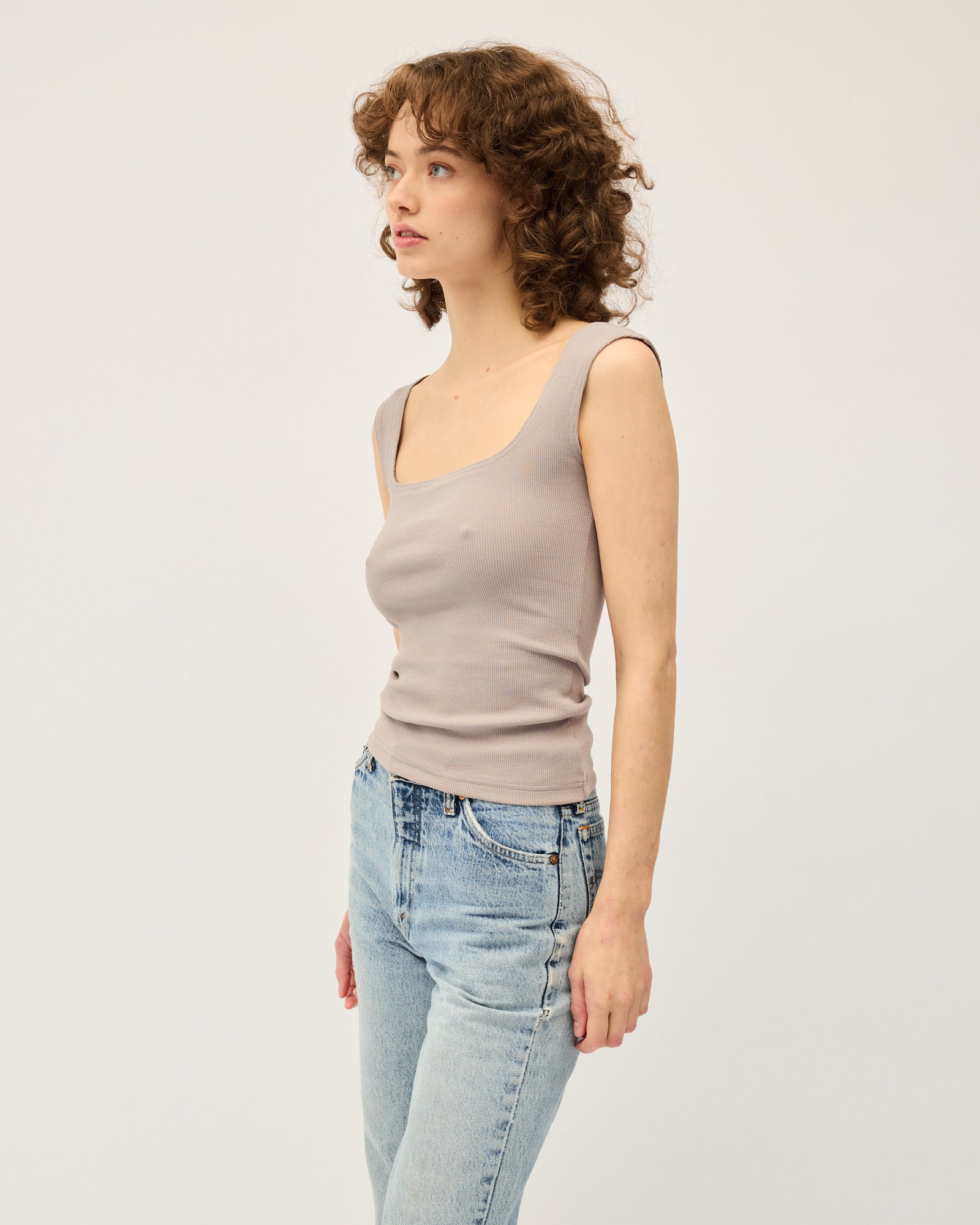 Naia Tank (Rib) | Putty $120