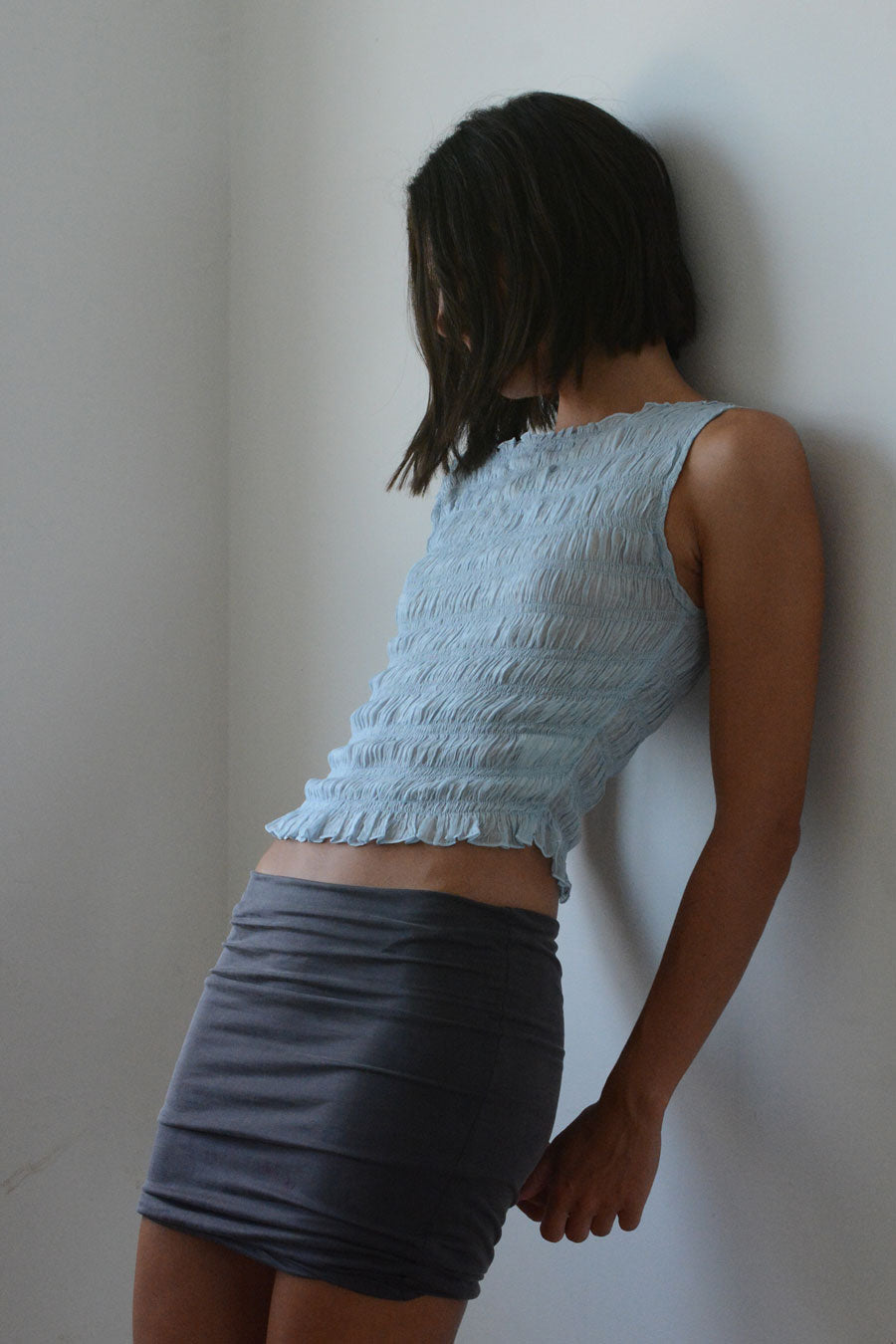 CORE Gathered Top | Ice Blue $229