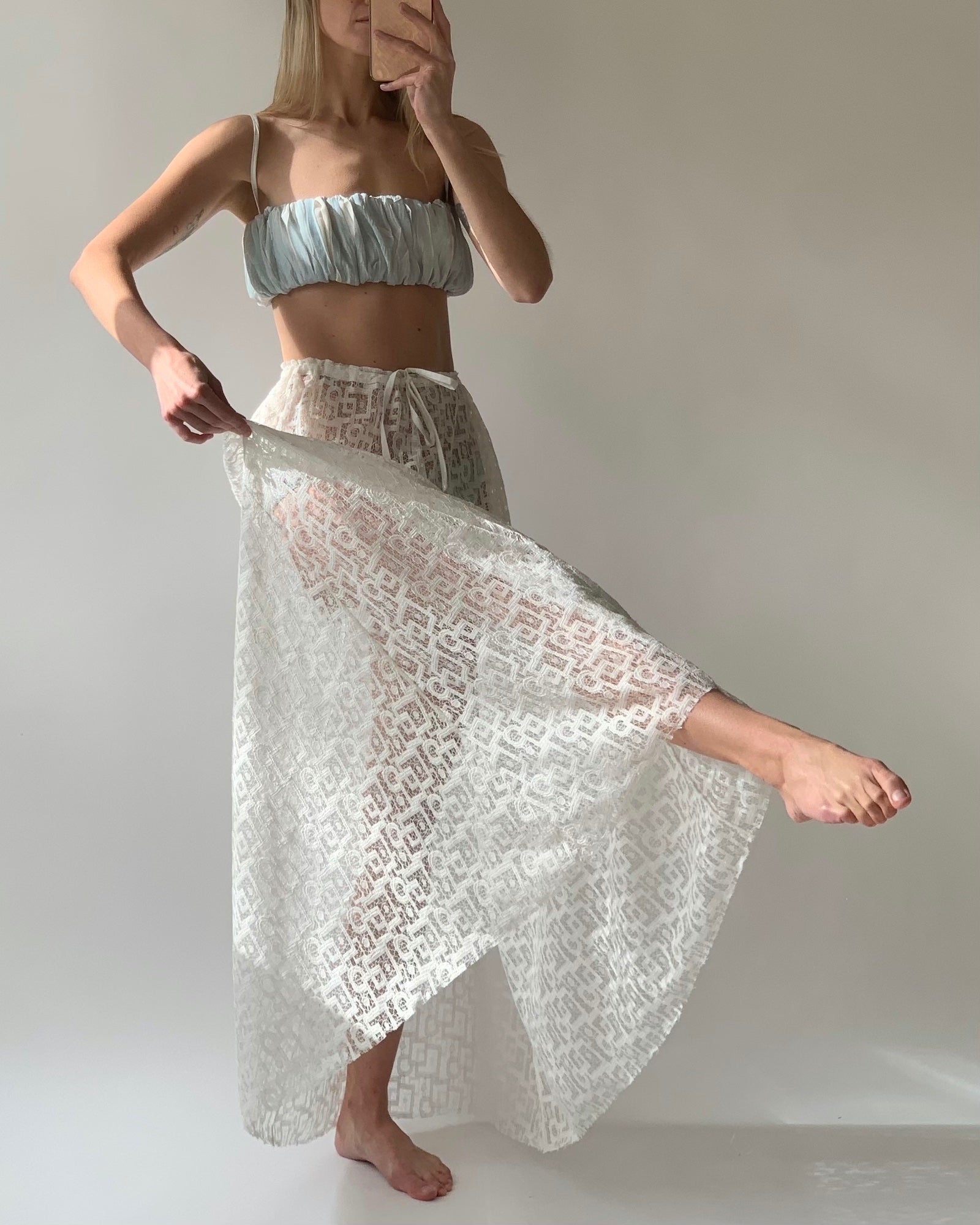 Zelda Skirt | Ivory Lace $309