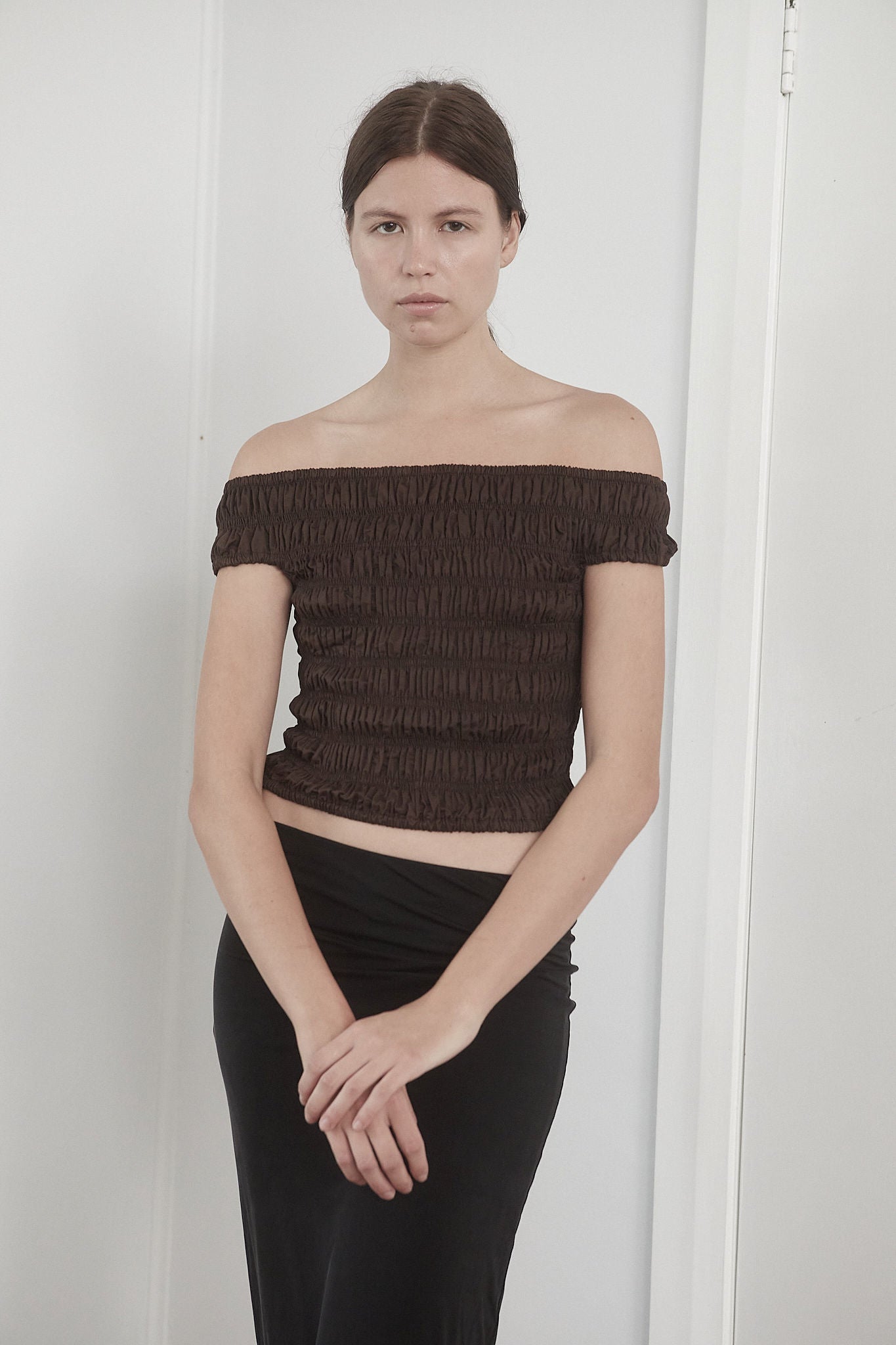 CORE Off Shoulder Top | Cacao $179