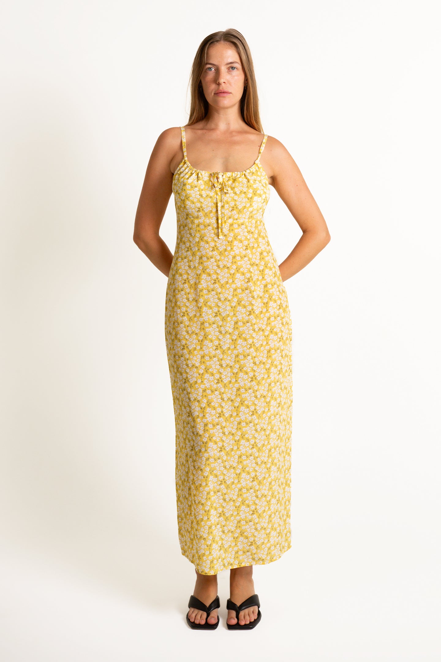 Empire Line Mid-Length Dress | Limone $329