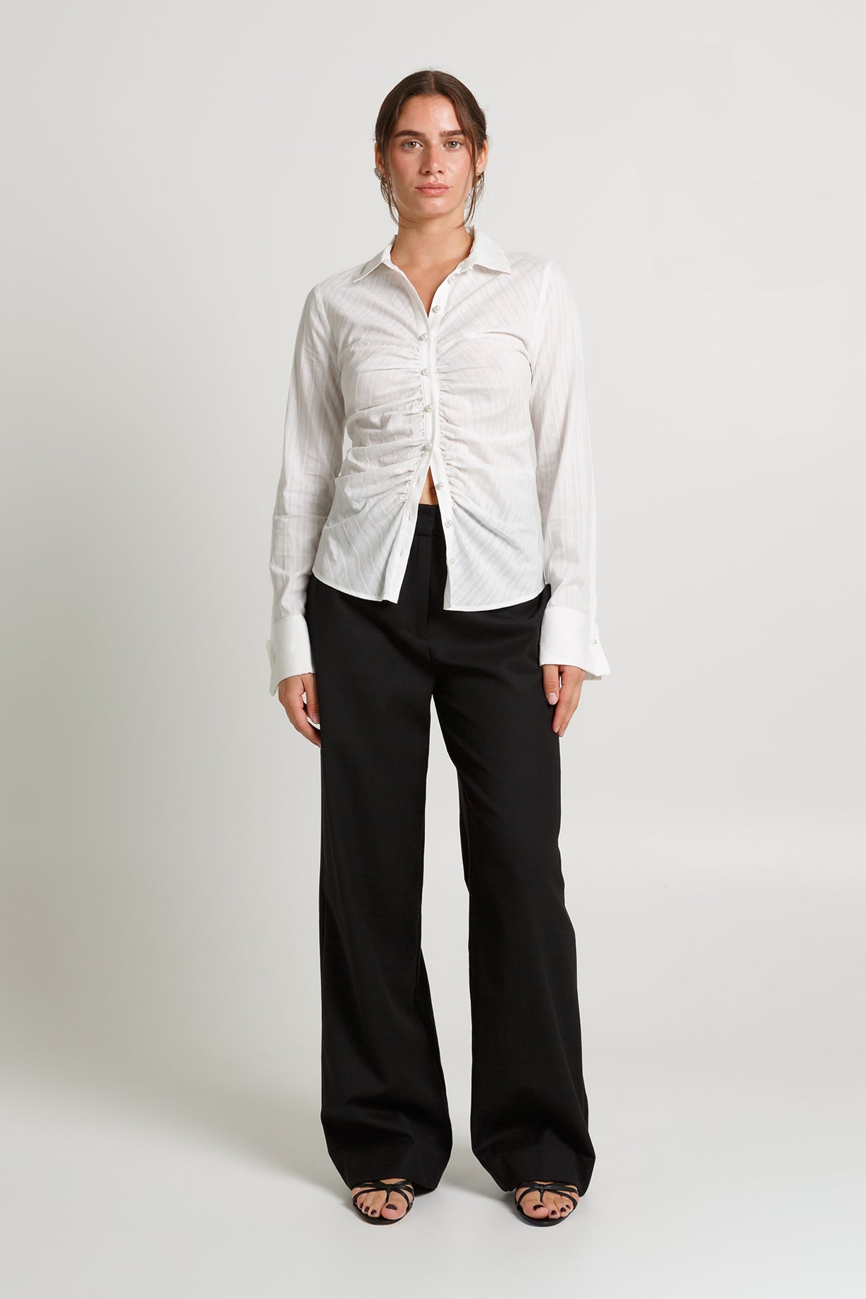 Ruched Front Shirt | Bianca $229 - AVAILABLE NOW