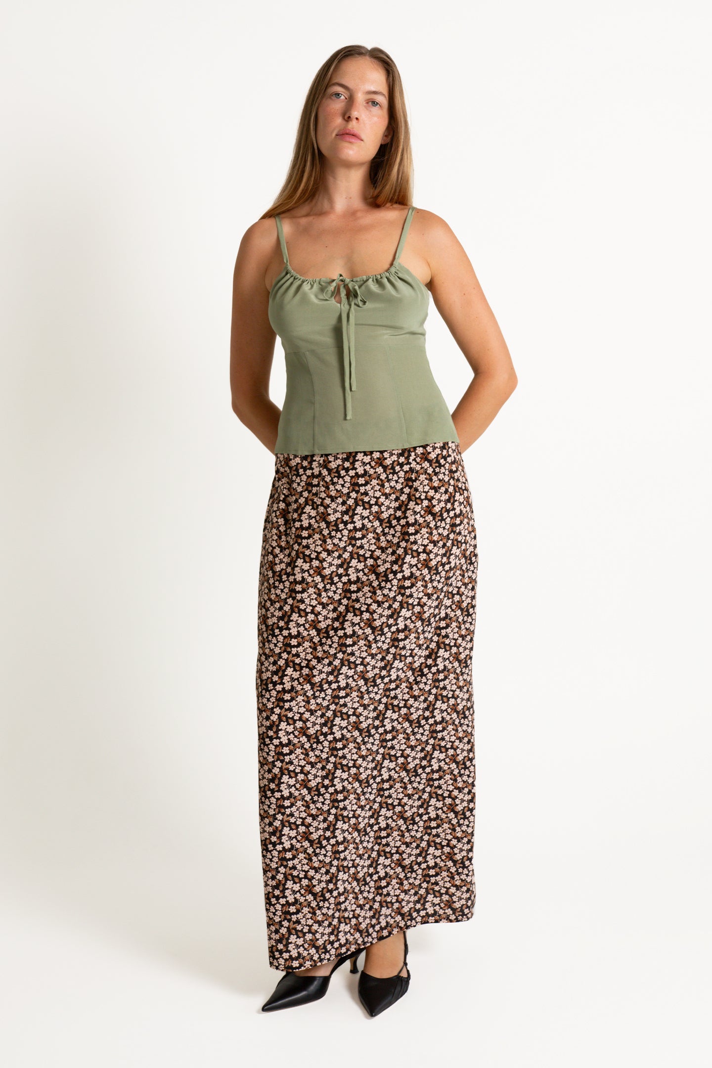 Structured Mid-Length Skirt | Caffè $269