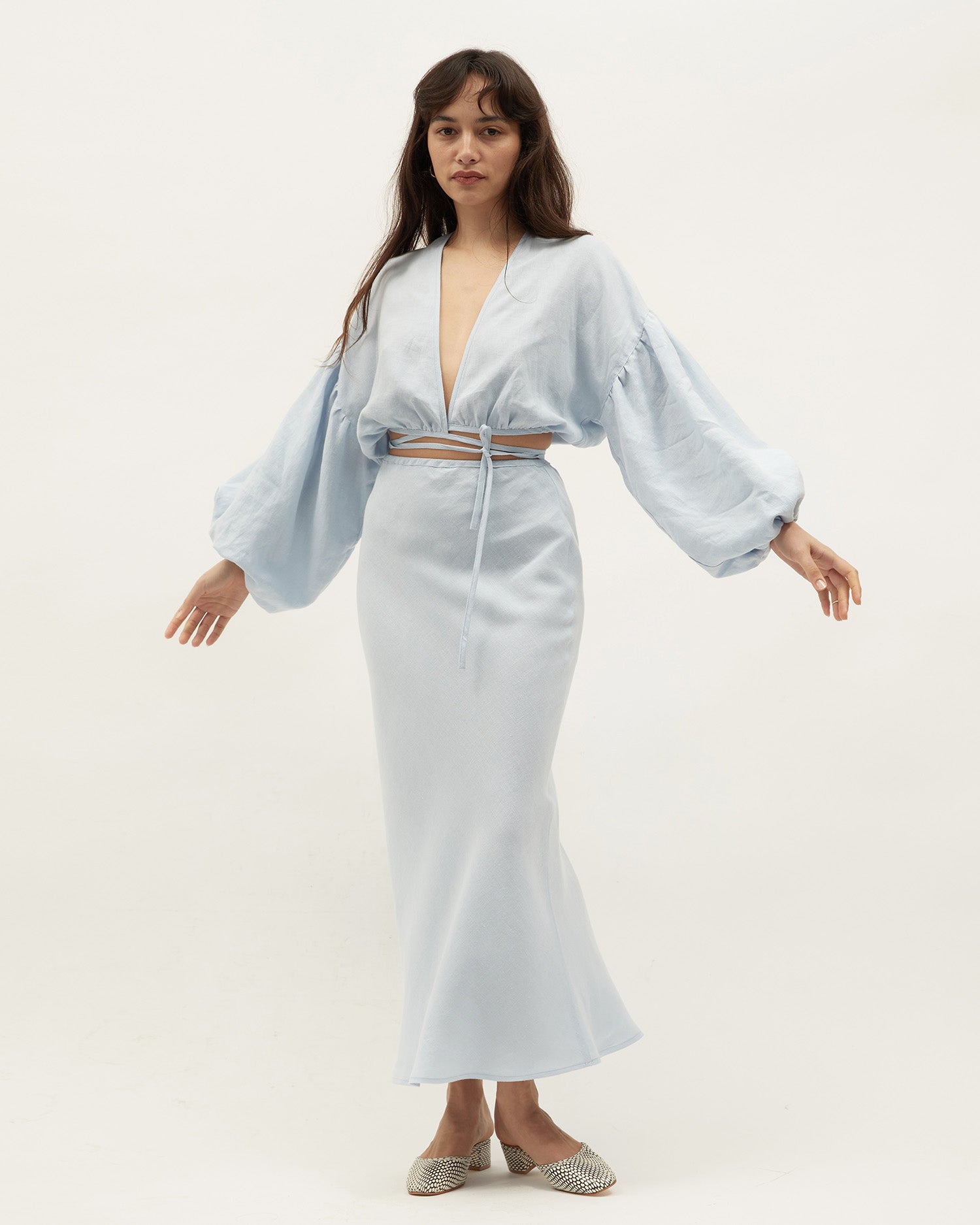 Isla Wrap Top | Powder $260