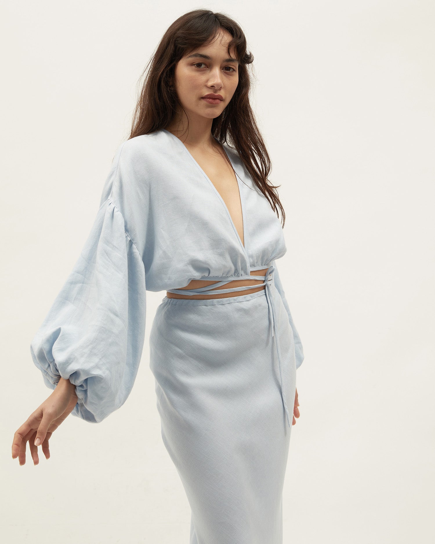 Isla Wrap Top | Powder $260