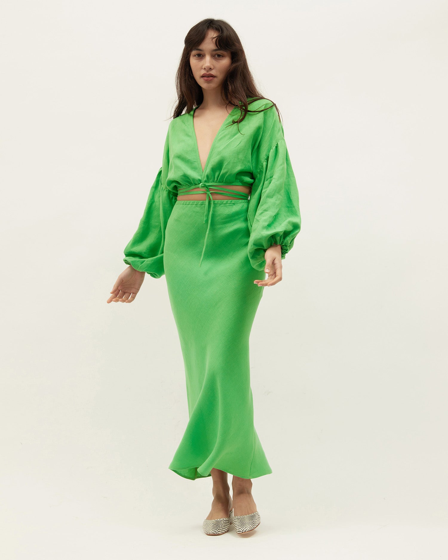 Isla Wrap Top | Parakeet $260