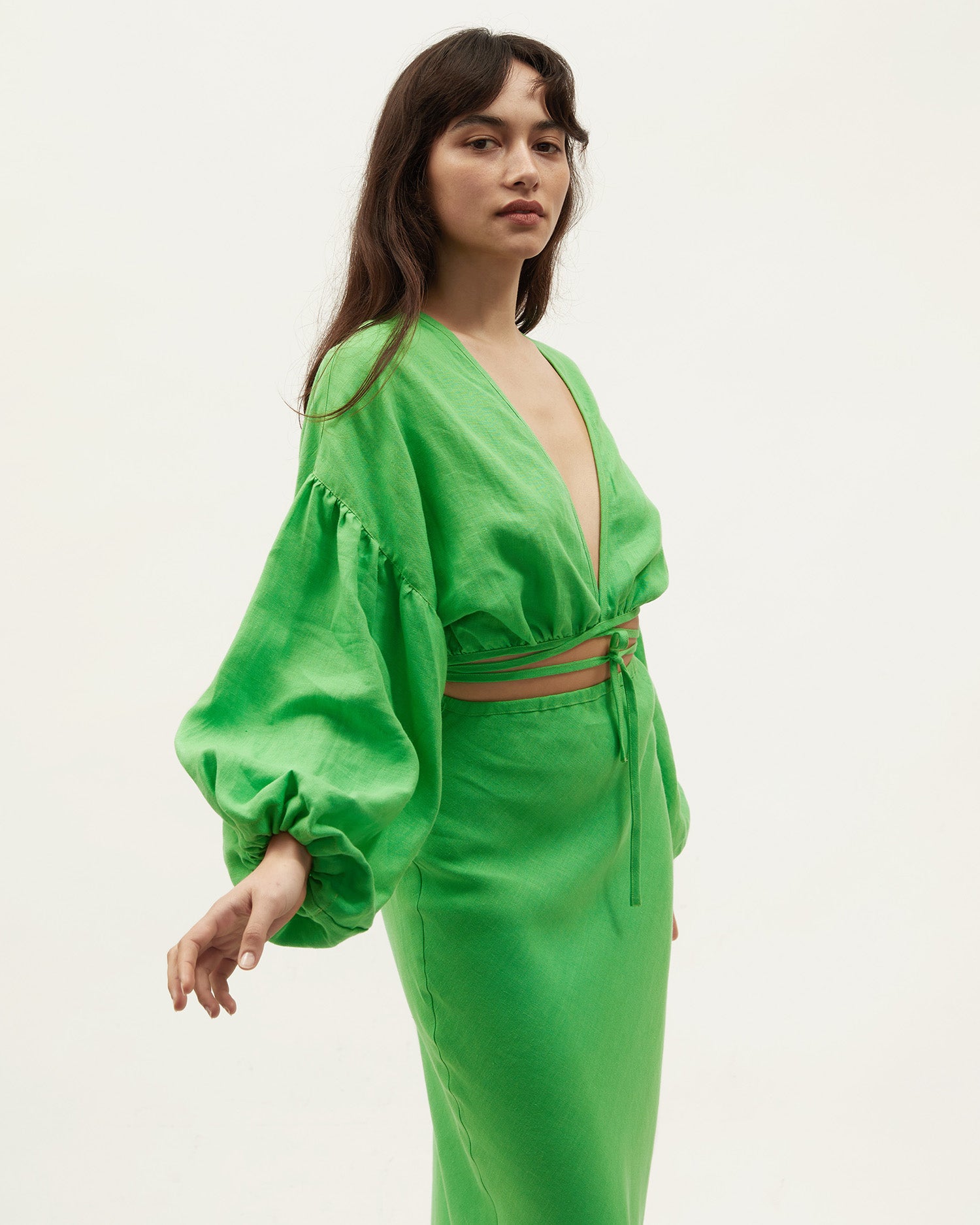 Isla Wrap Top | Parakeet $260