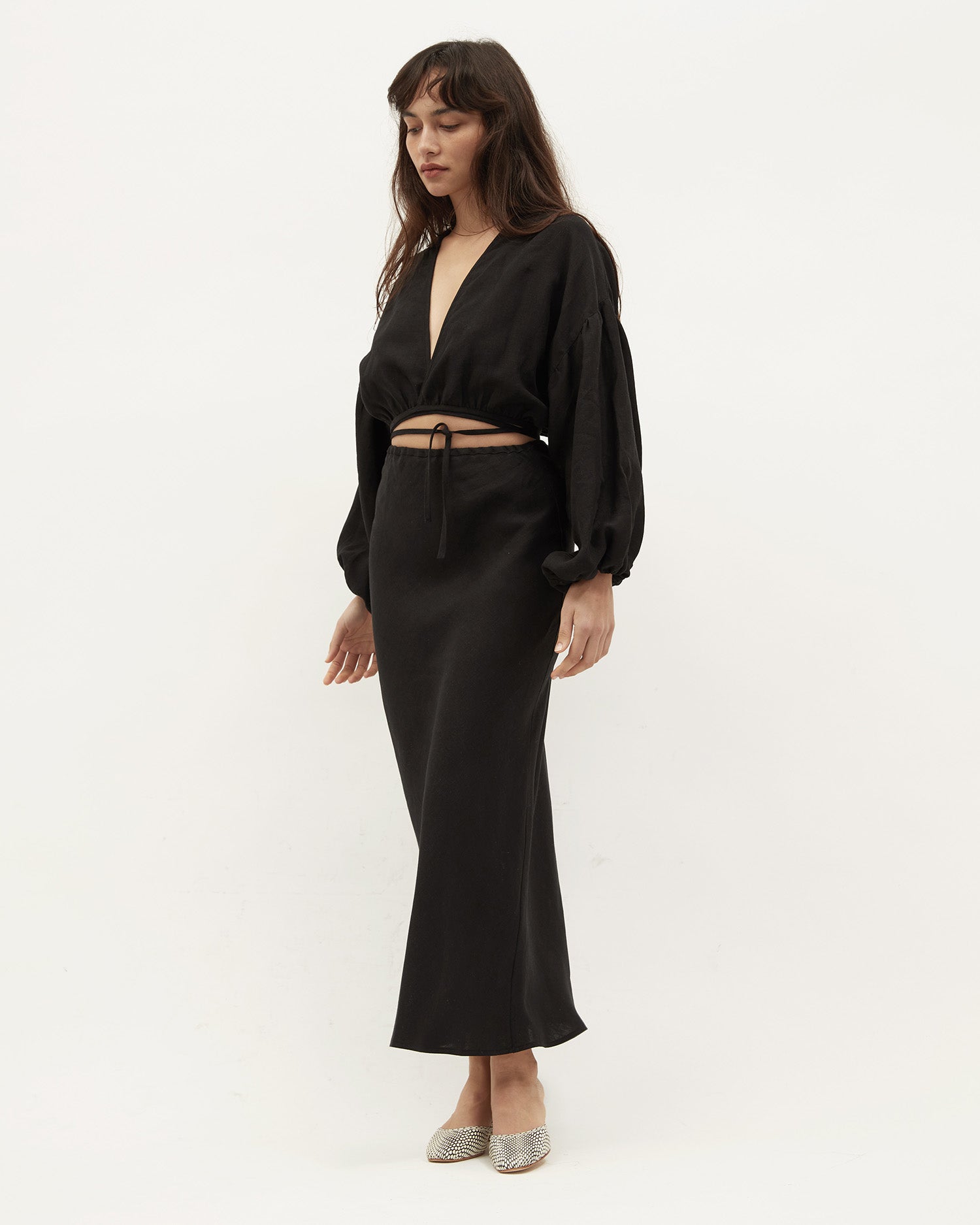 Isla Wrap Top | Black $260