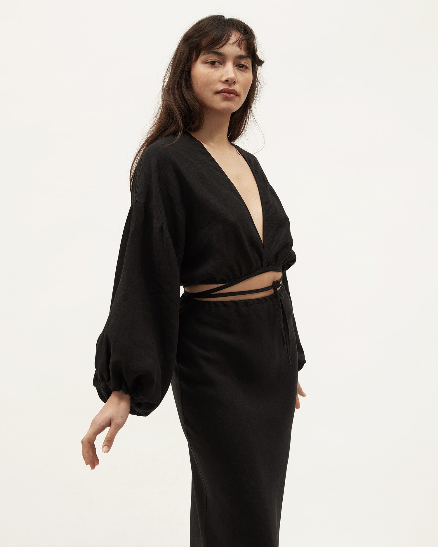Isla Wrap Top | Black $260