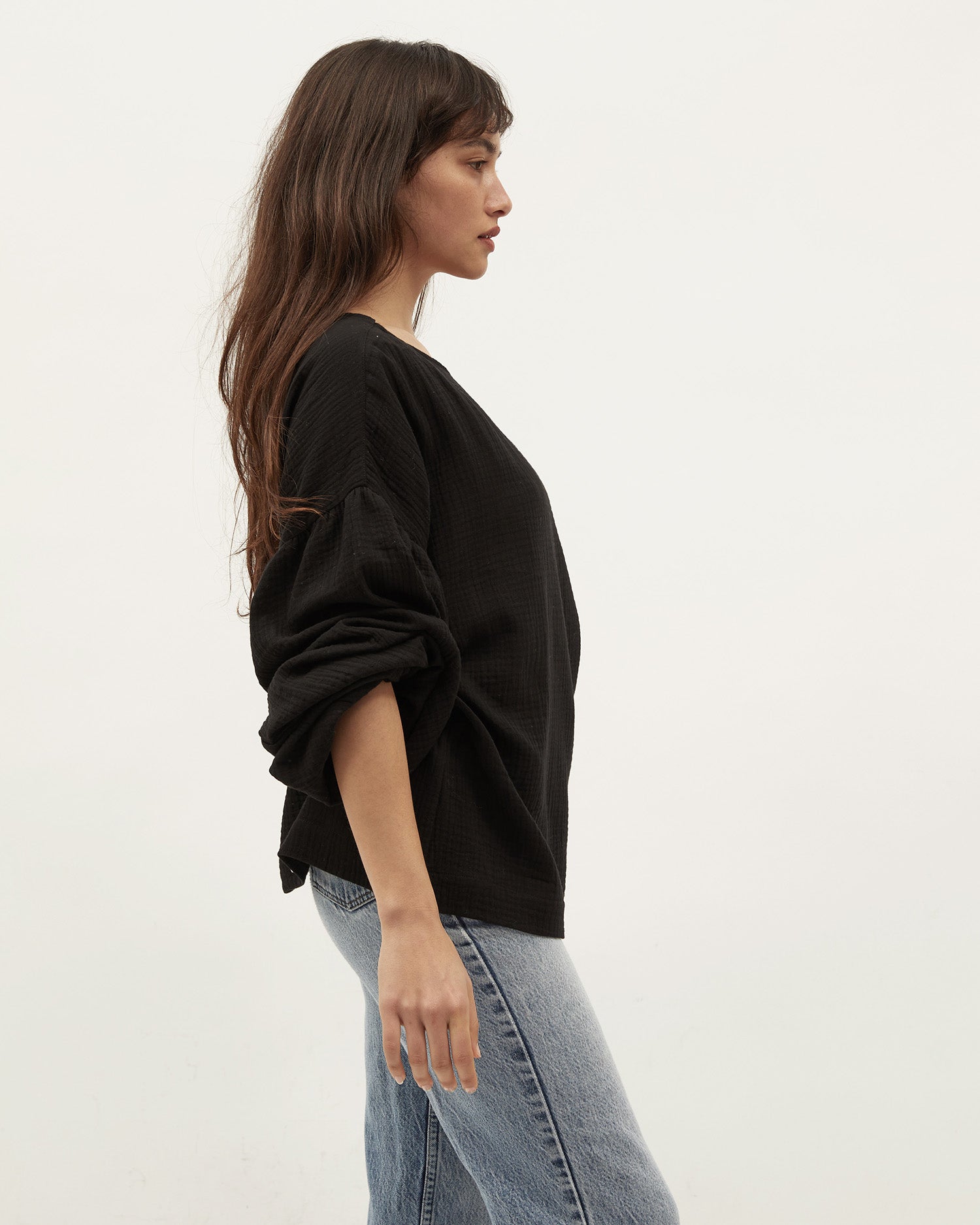 Bella Blouse | Black Muslin $199