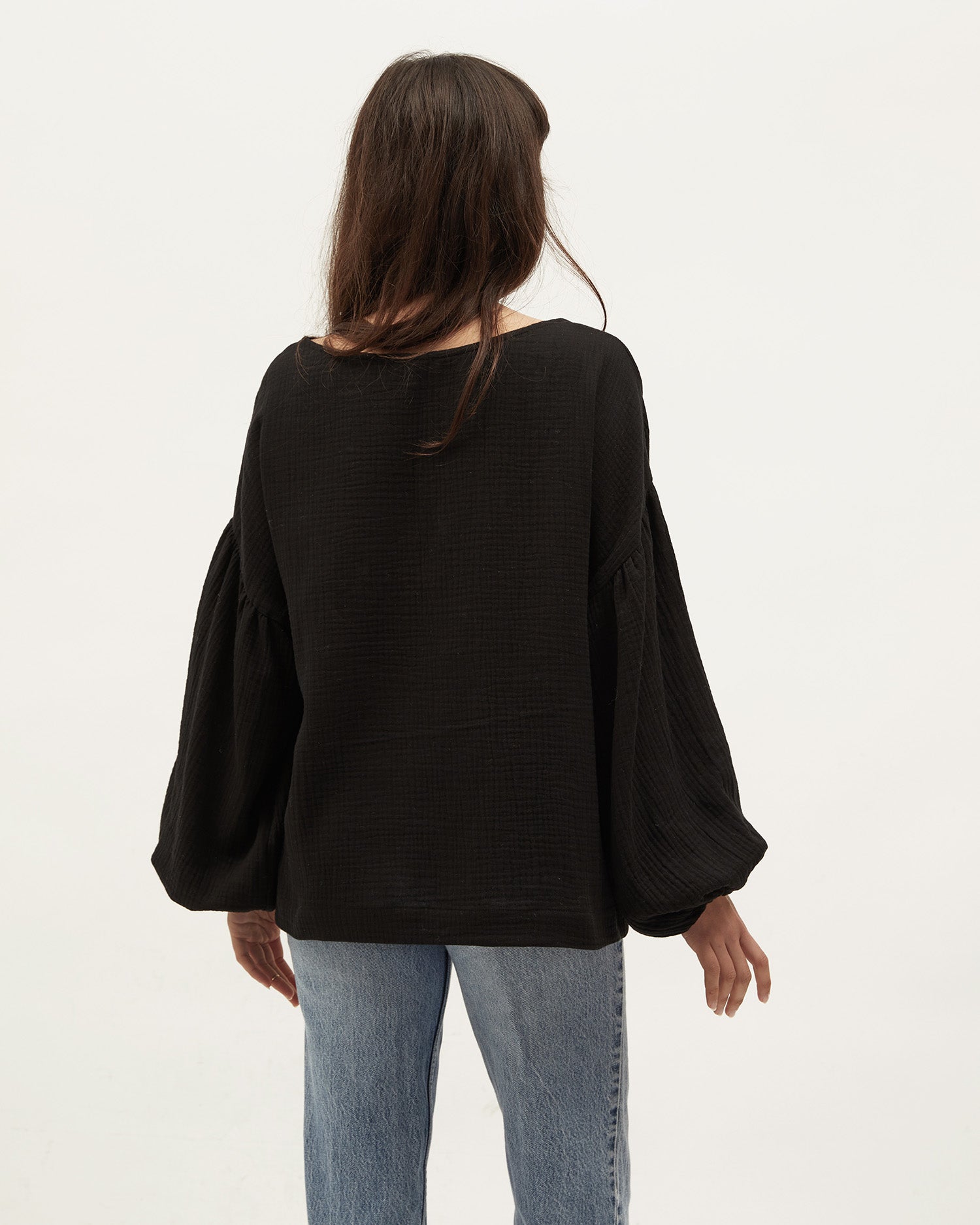 Bella Blouse | Black Muslin $199