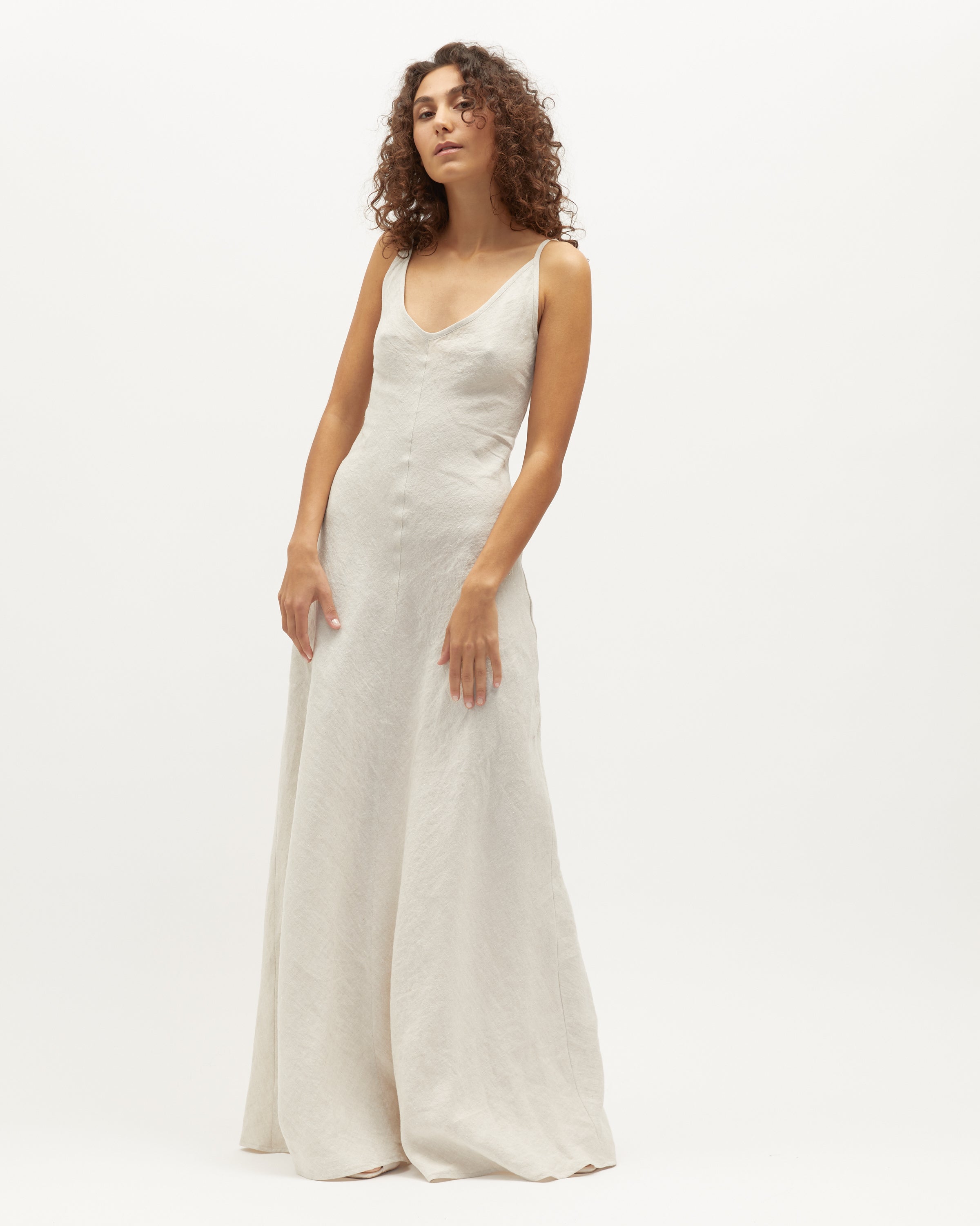 Sloane Dress | Sand Washed Linen $360