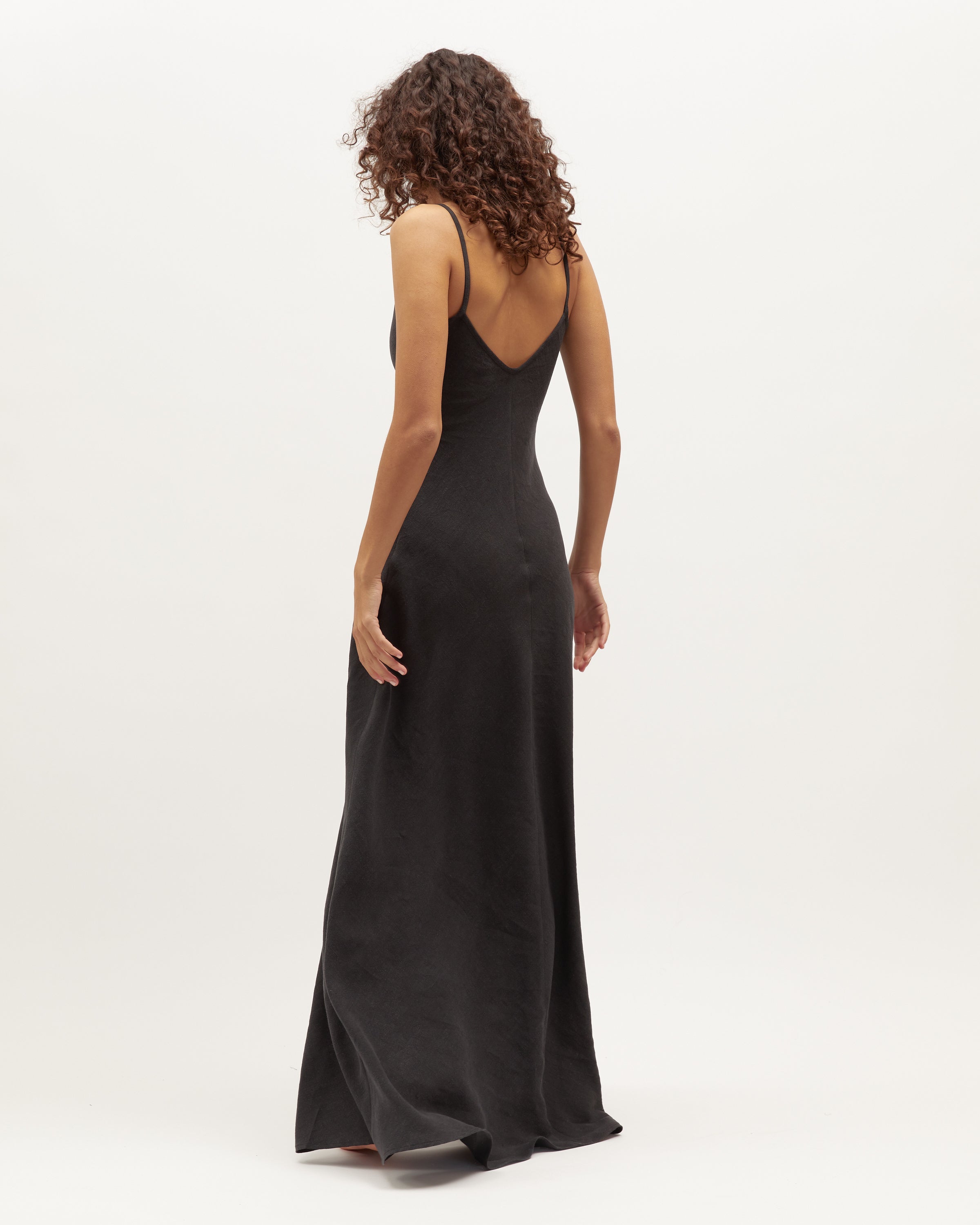 Sloane Dress | Black Washed Linen $360
