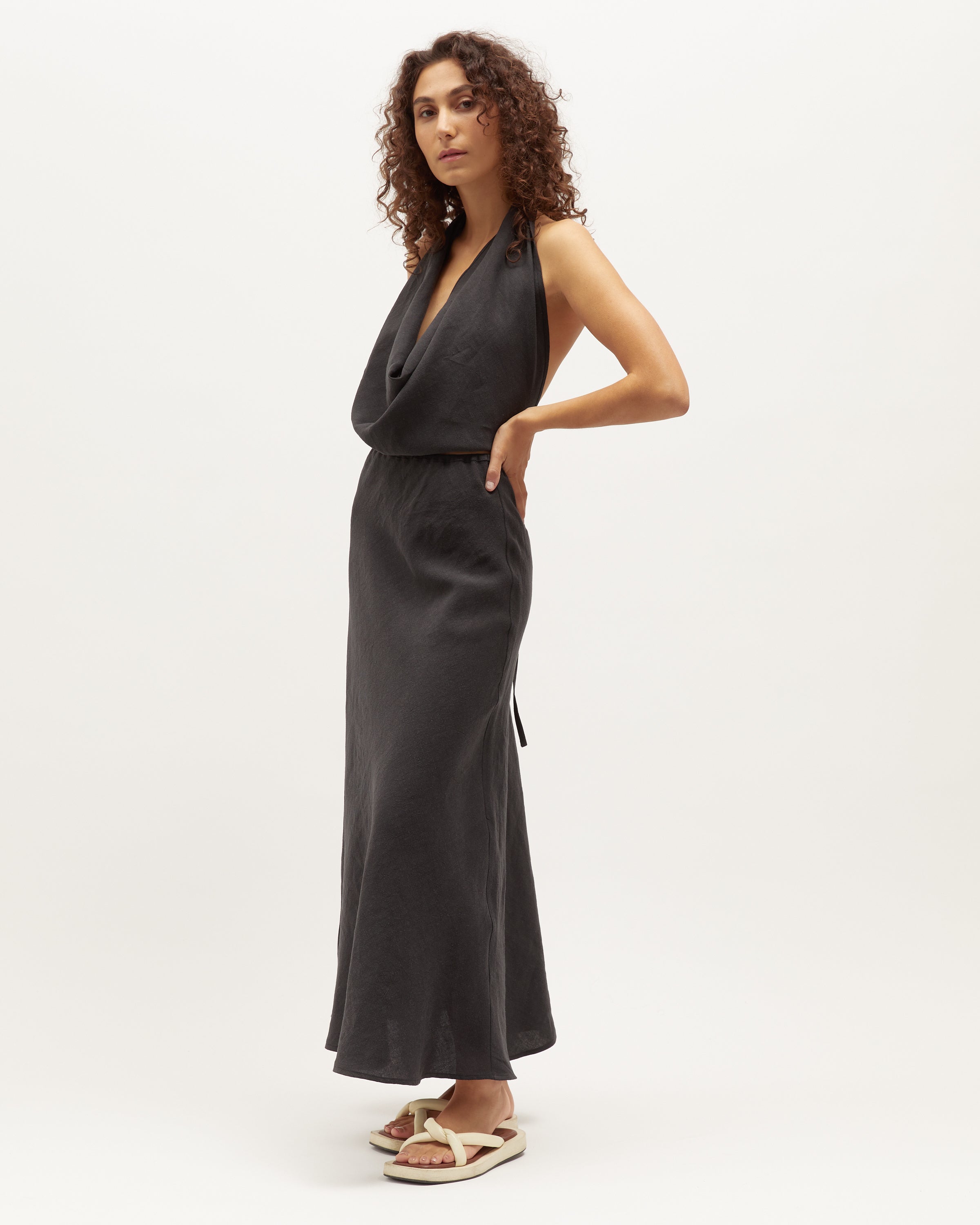 Emma Halter | Black Washed Linen $135