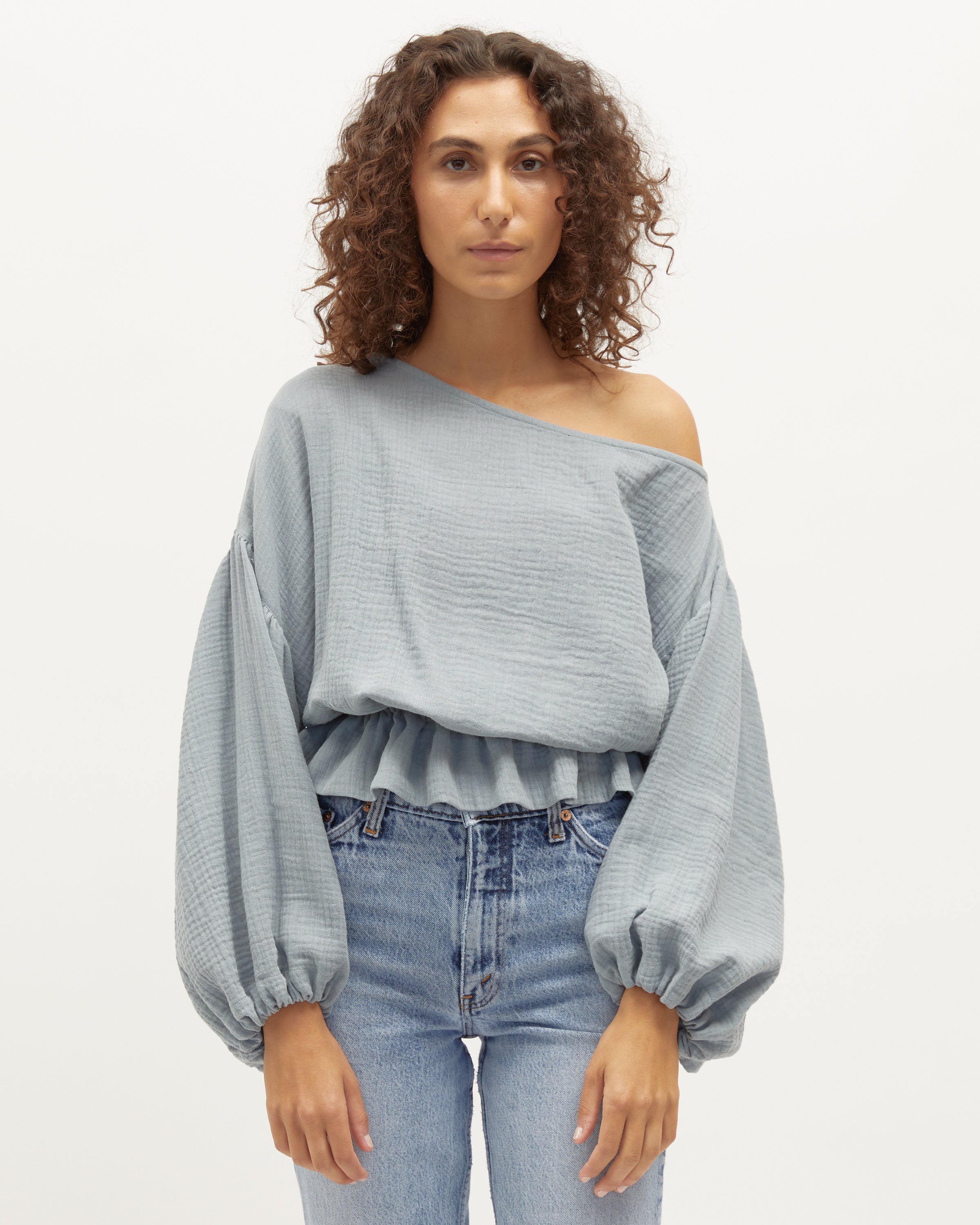 Anna Frill Blouse | Seafoam Muslin $199