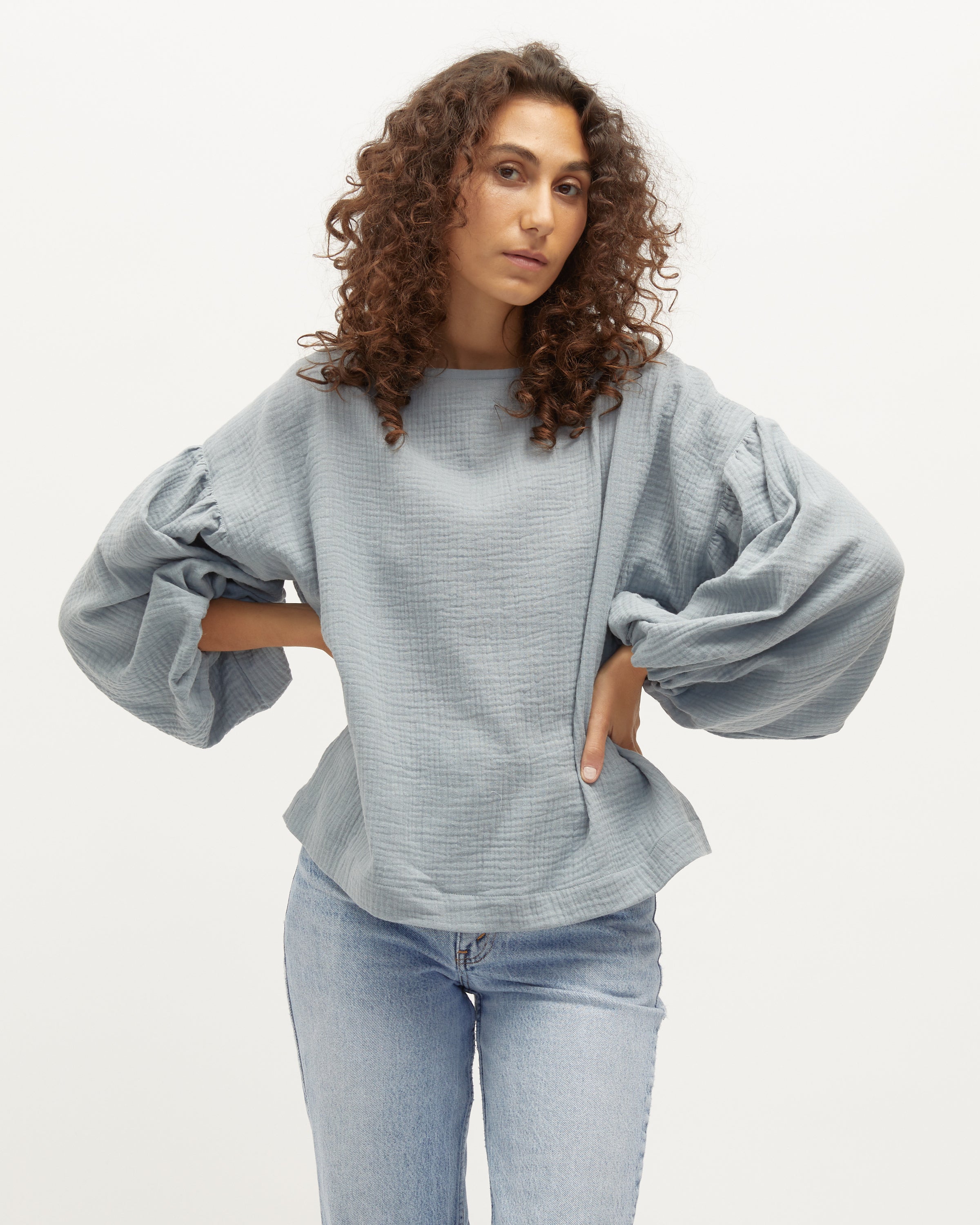 Bella Blouse | Seafoam Muslin $199