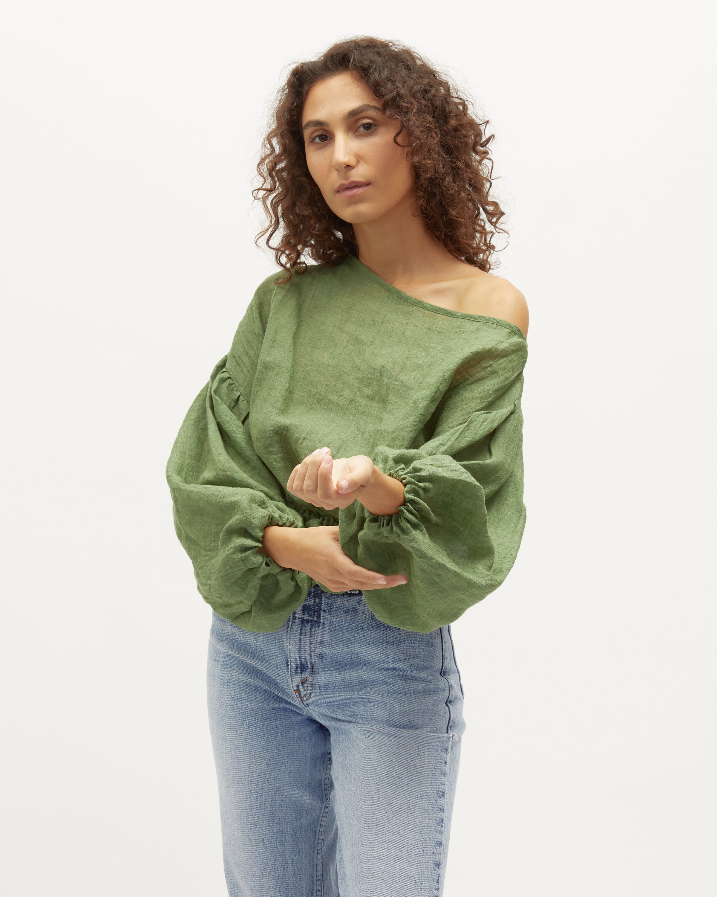 Anna Frill | Pine & Black Gauze $245