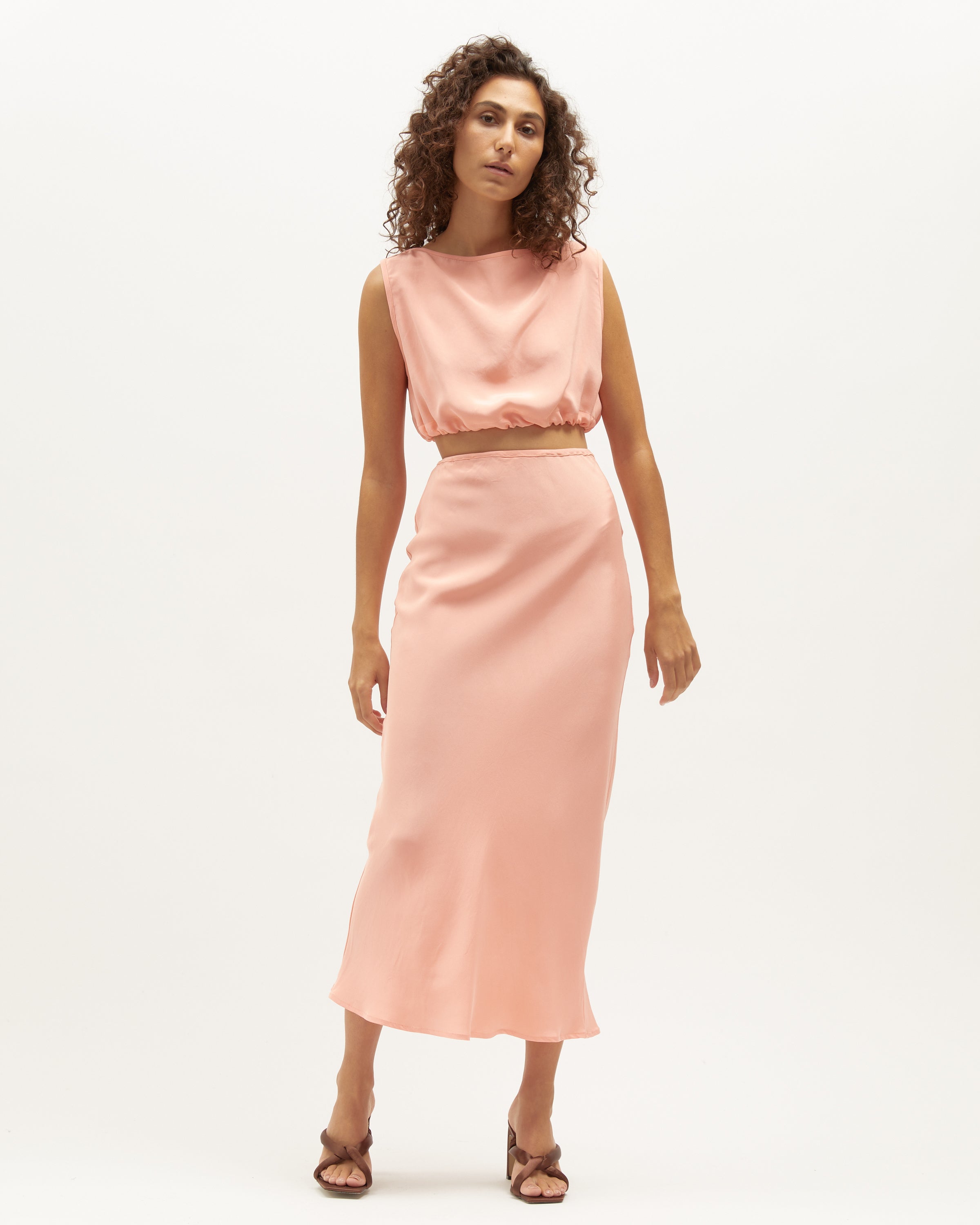 Bias Skirt | Coral $389