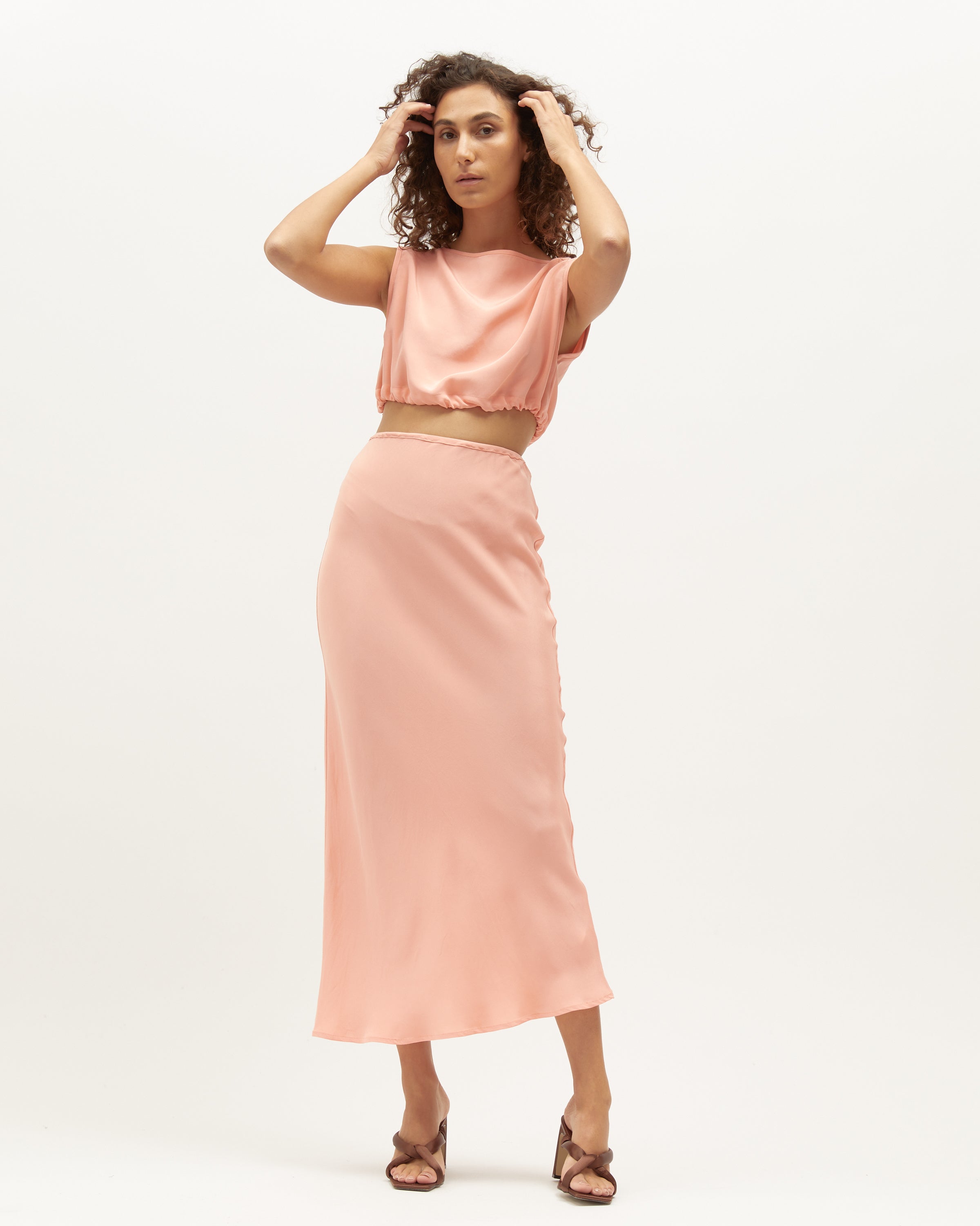 Bias Skirt | Coral $389